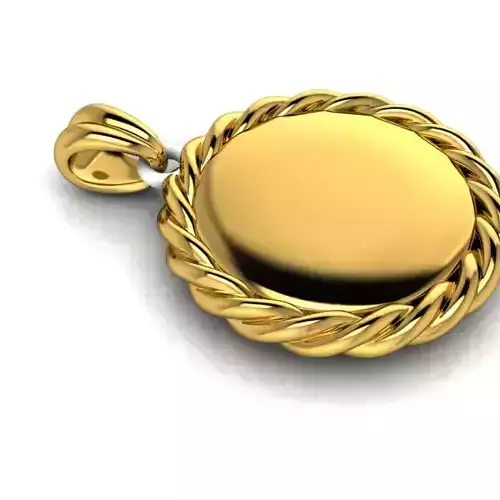 Bezel Rope Pendent Engravable picture classic style