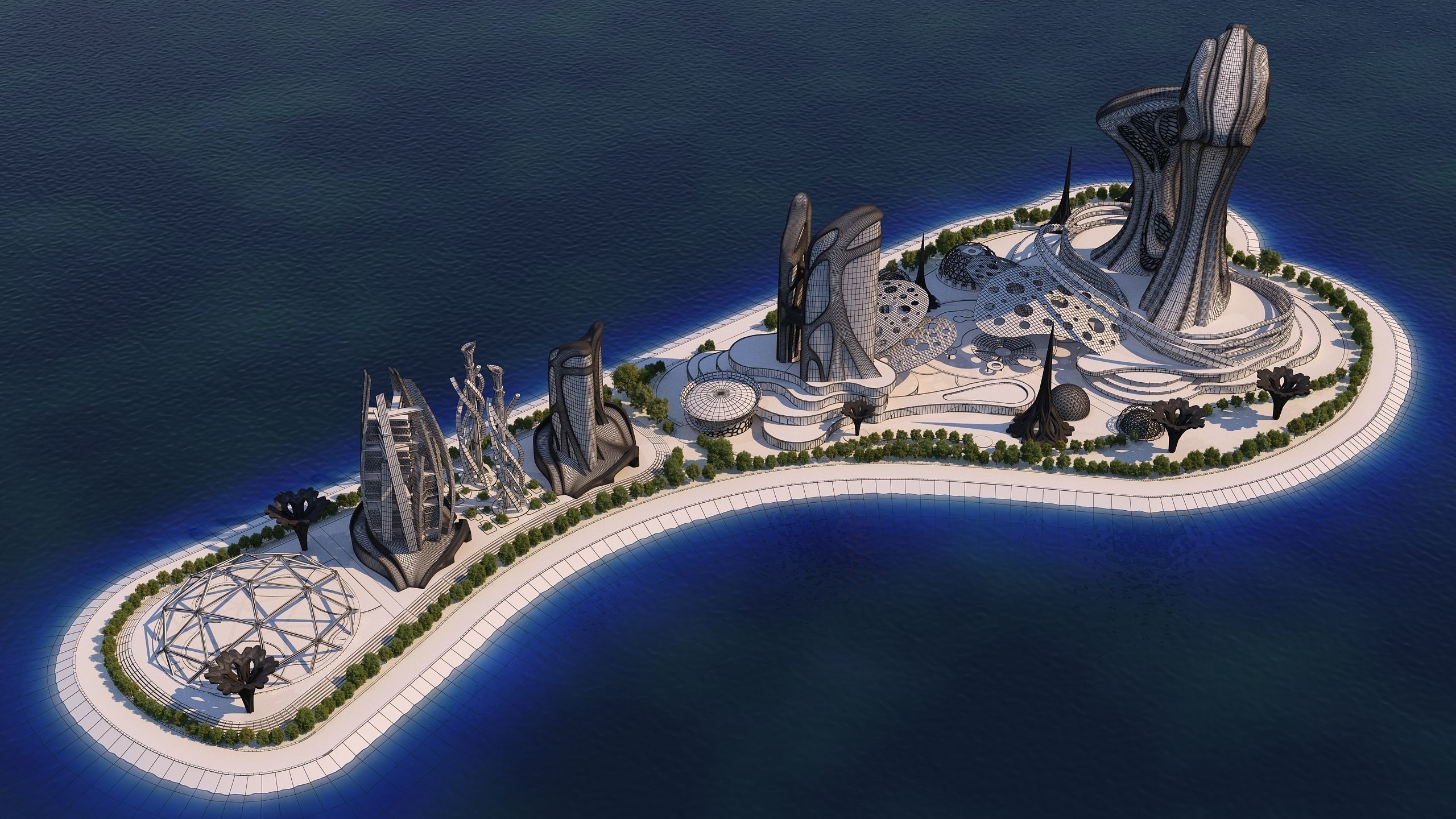 0078 - Future City Island 02 - 2D Drawing - 3D Files 3D model_14