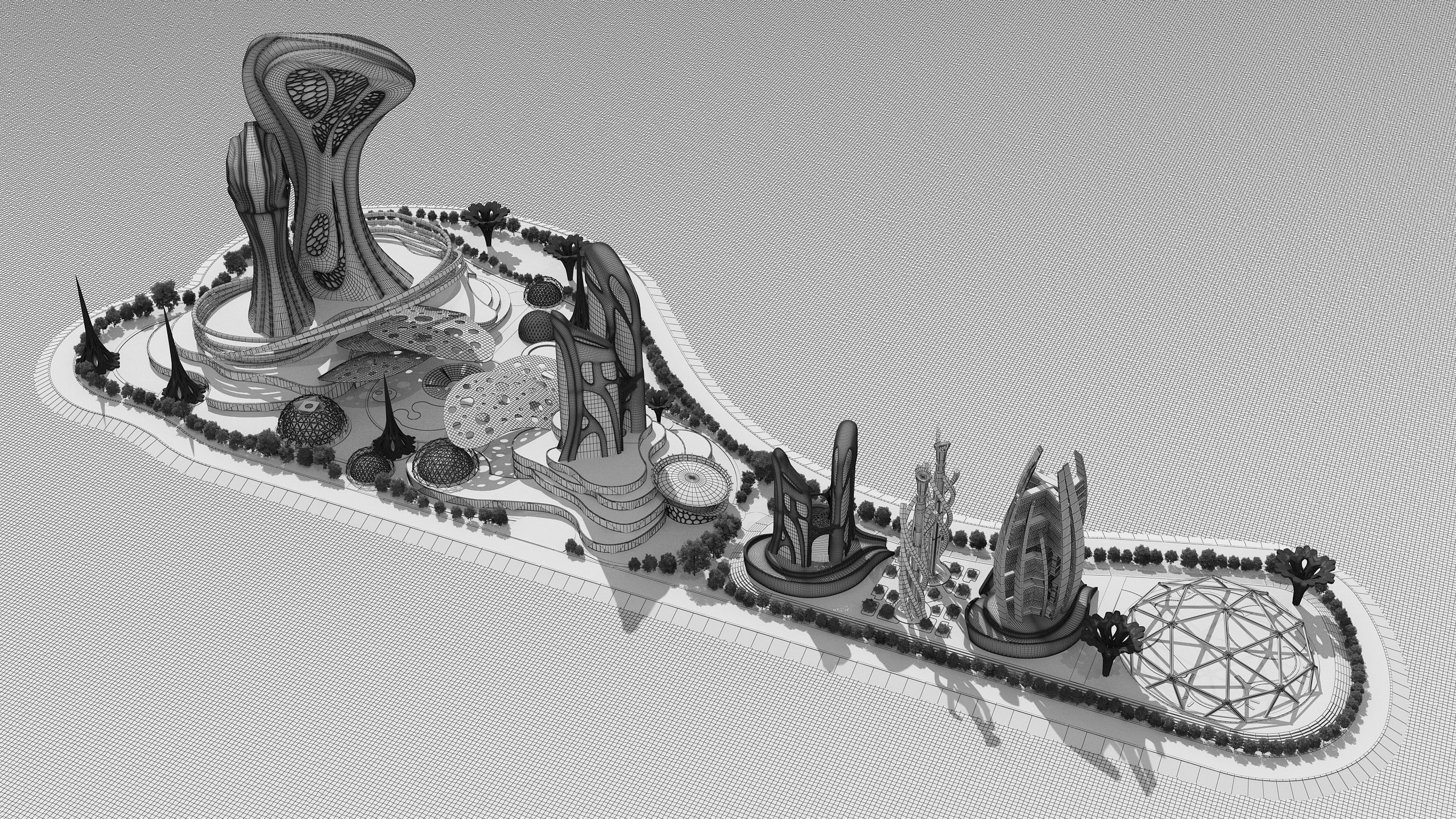 0078 - Future City Island 02 - 2D Drawing - 3D Files 3D model_21