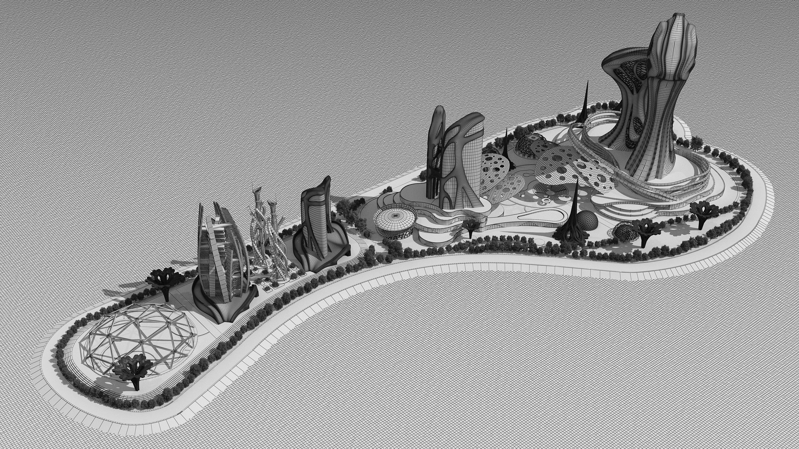 0078 - Future City Island 02 - 2D Drawing - 3D Files 3D model_15