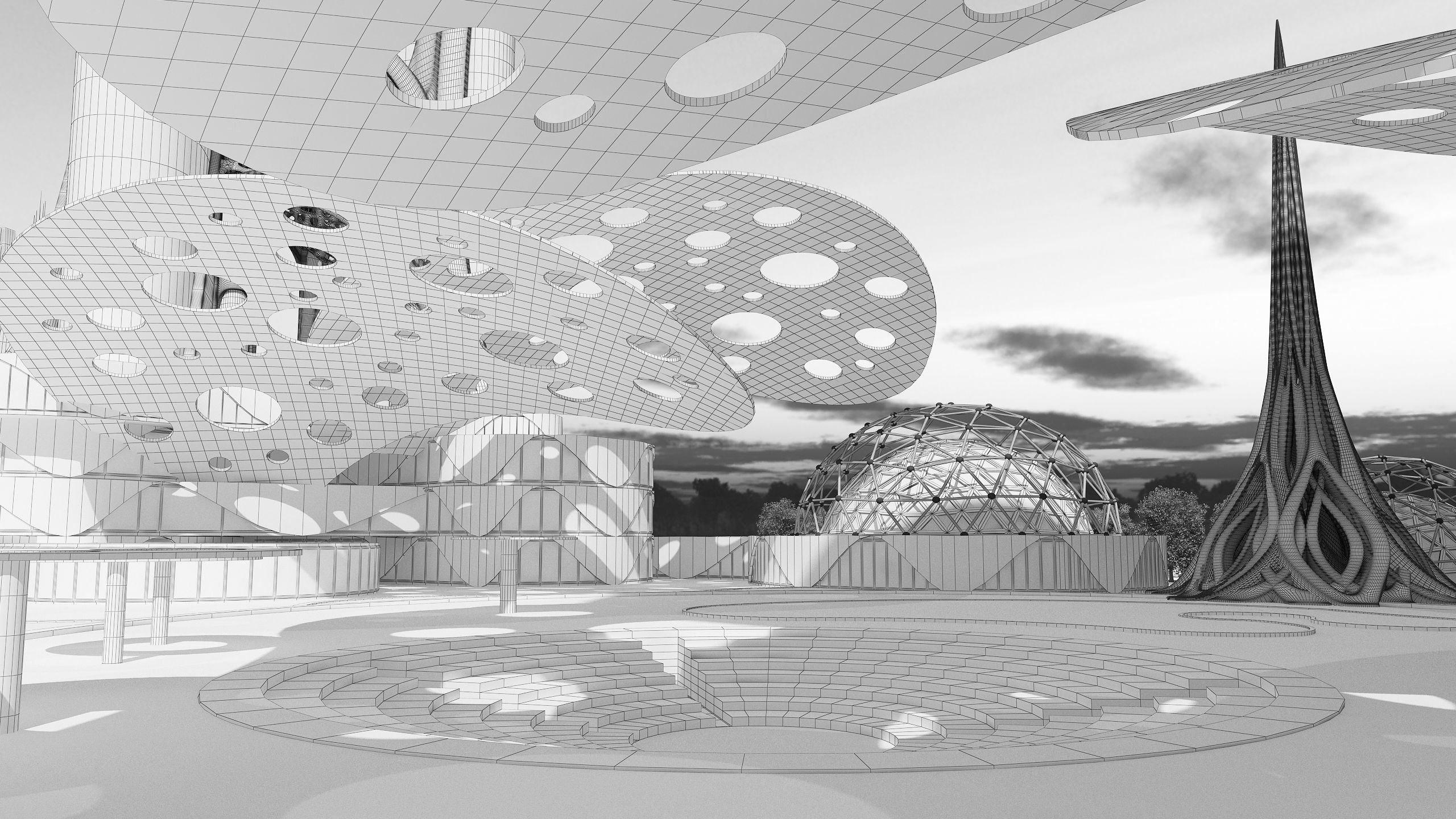 0078 - Future City Island 02 - 2D Drawing - 3D Files 3D model_37