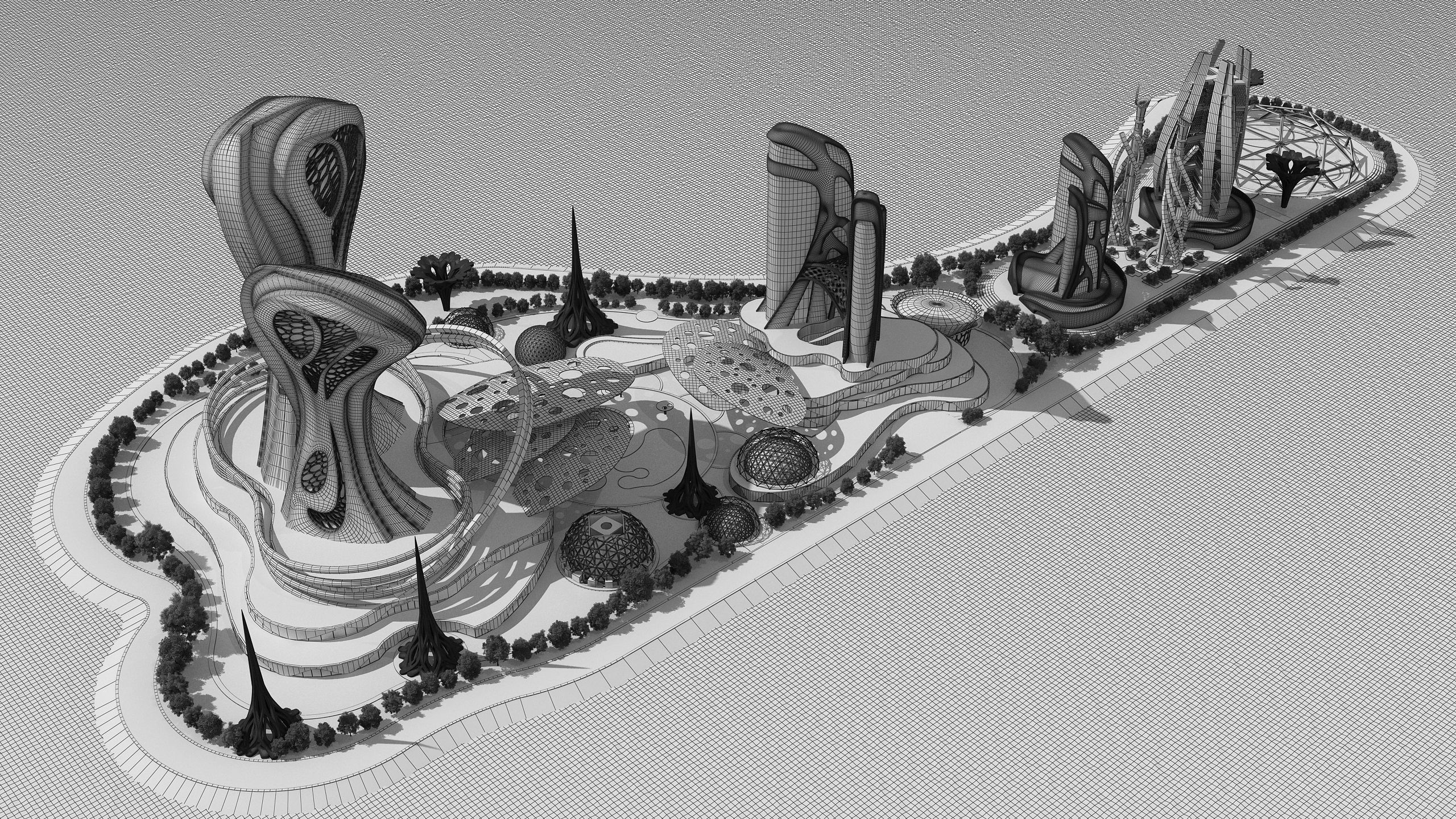 0078 - Future City Island 02 - 2D Drawing - 3D Files 3D model_19