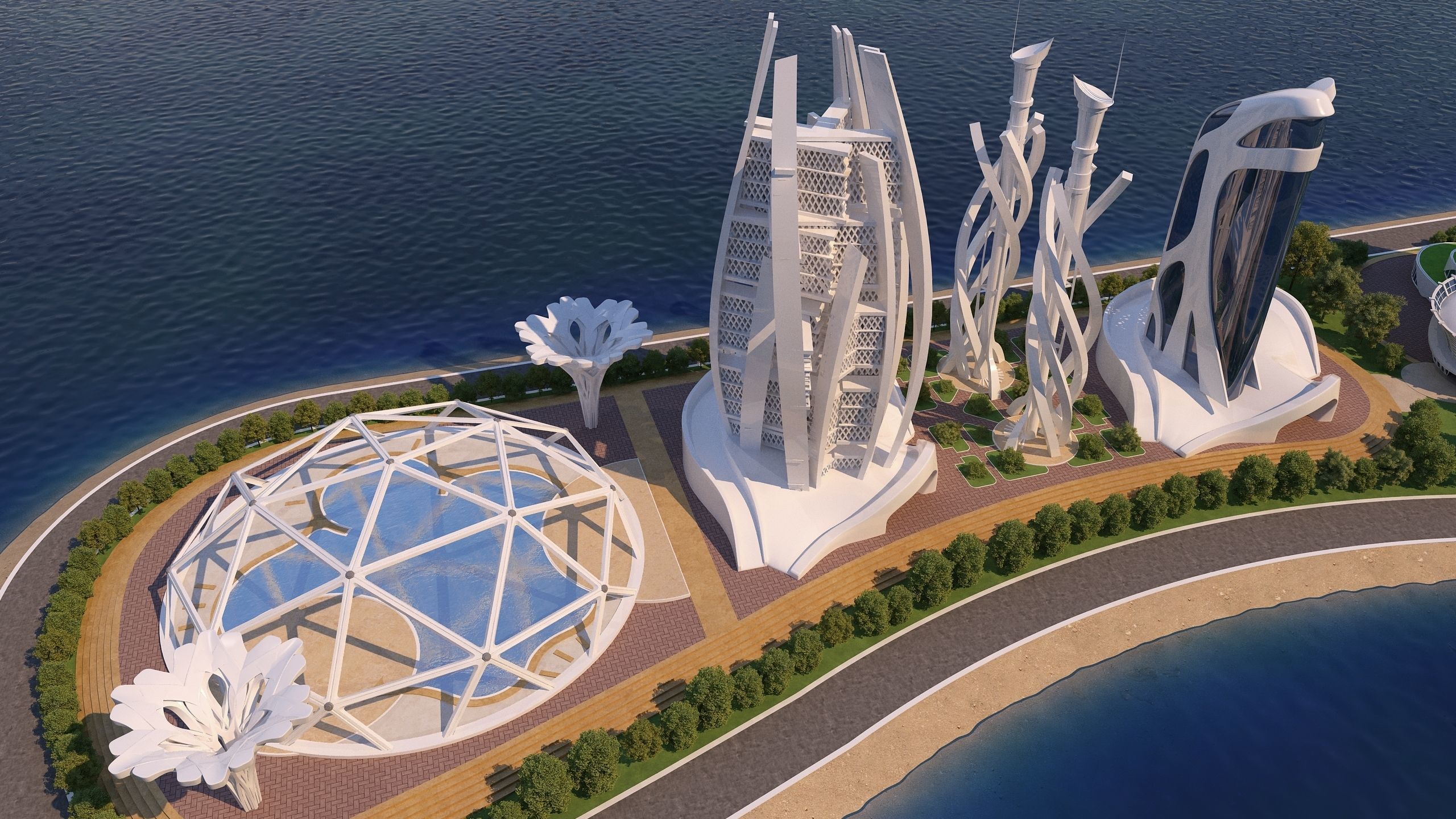 0078 - Future City Island 02 - 2D Drawing - 3D Files 3D model_6