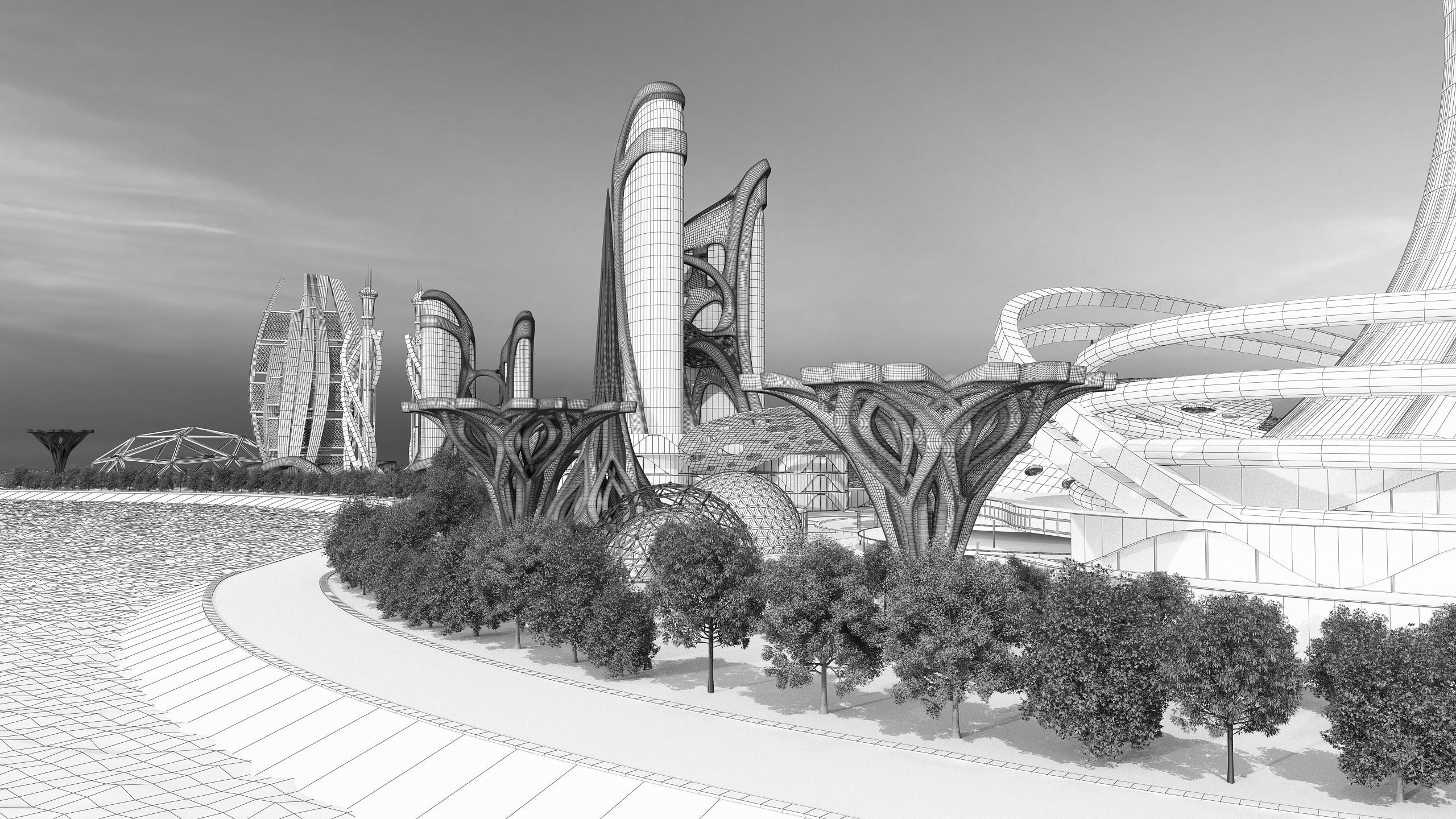 0078 - Future City Island 02 - 2D Drawing - 3D Files 3D model_35
