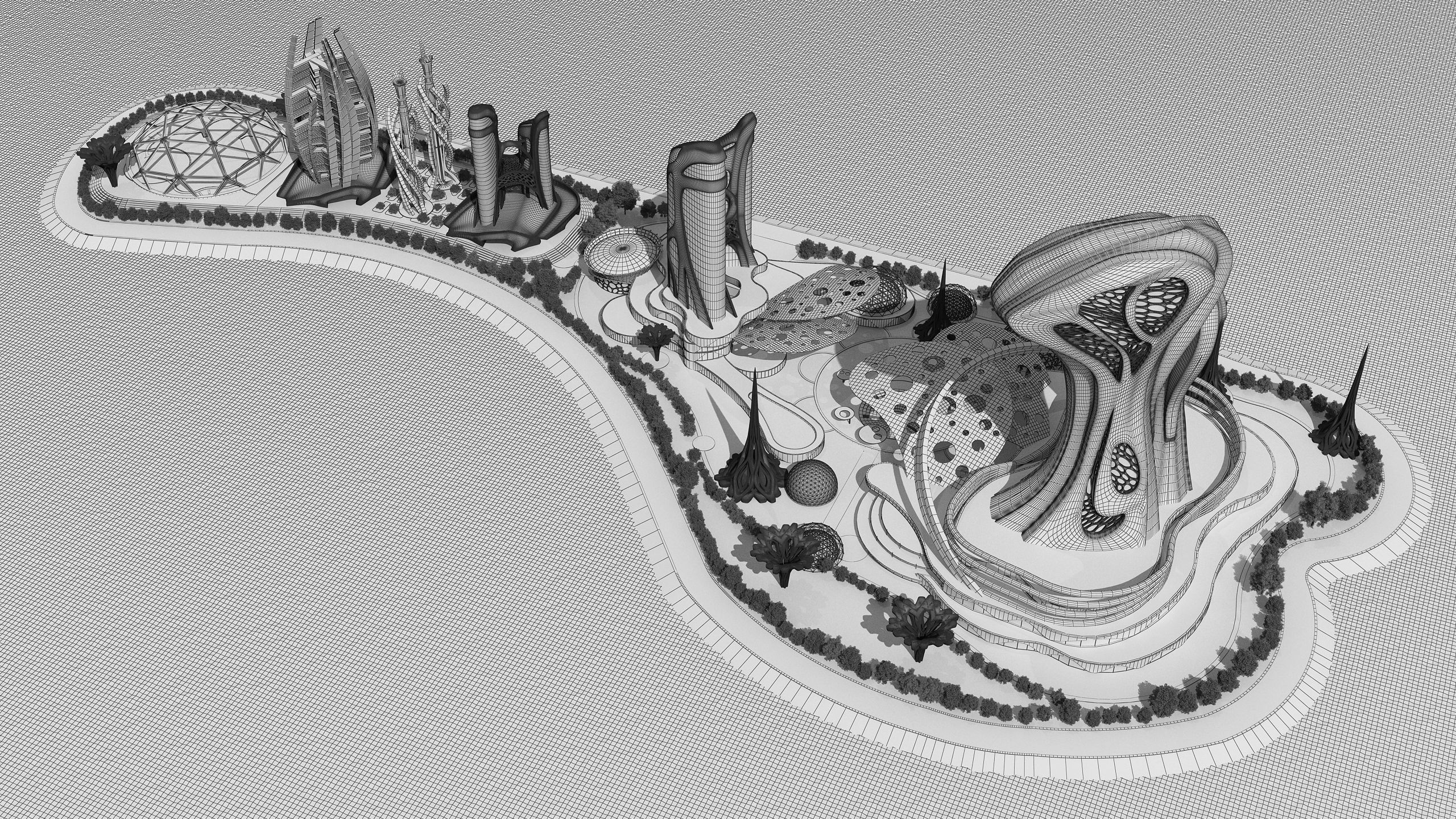 0078 - Future City Island 02 - 2D Drawing - 3D Files 3D model_17