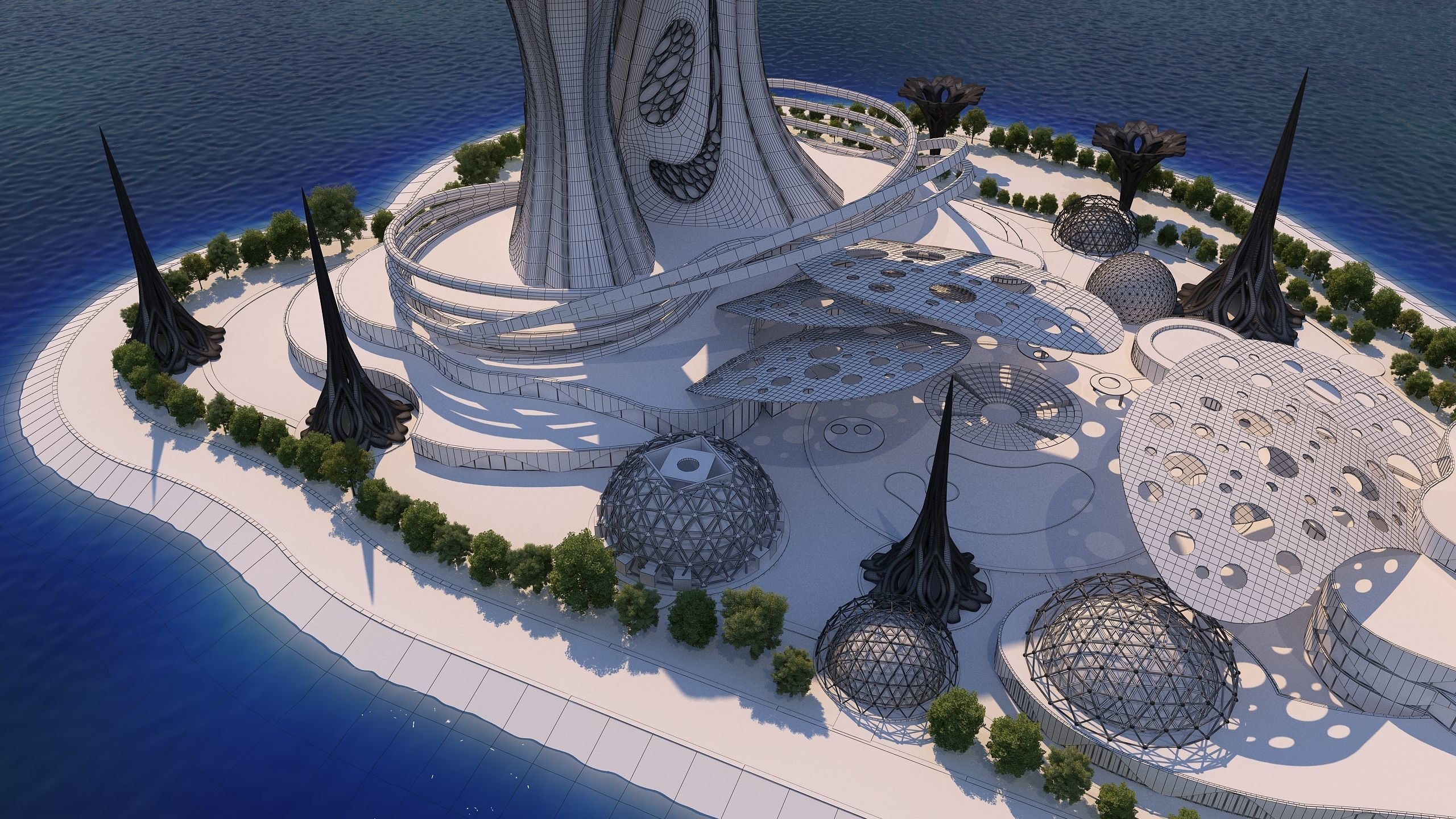 0078 - Future City Island 02 - 2D Drawing - 3D Files 3D model_30