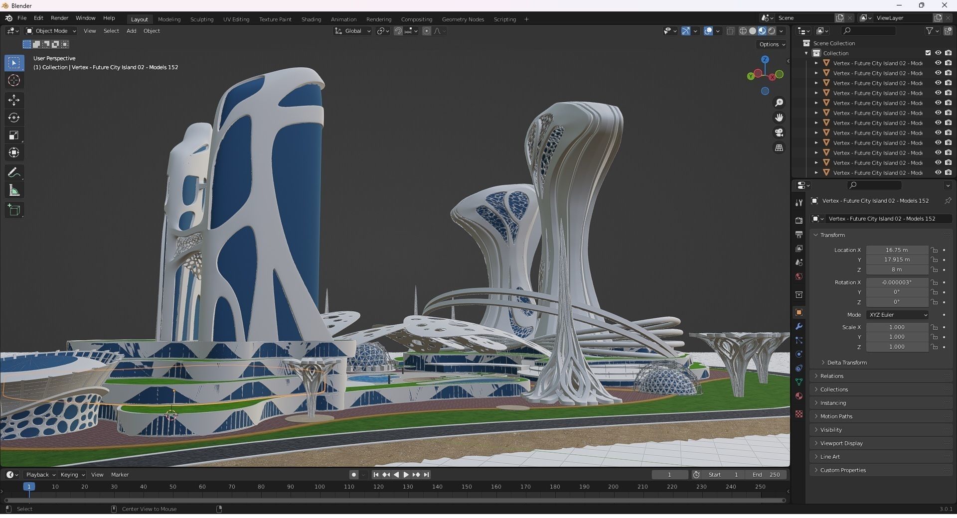 0078 - Future City Island 02 - 2D Drawing - 3D Files 3D model_53