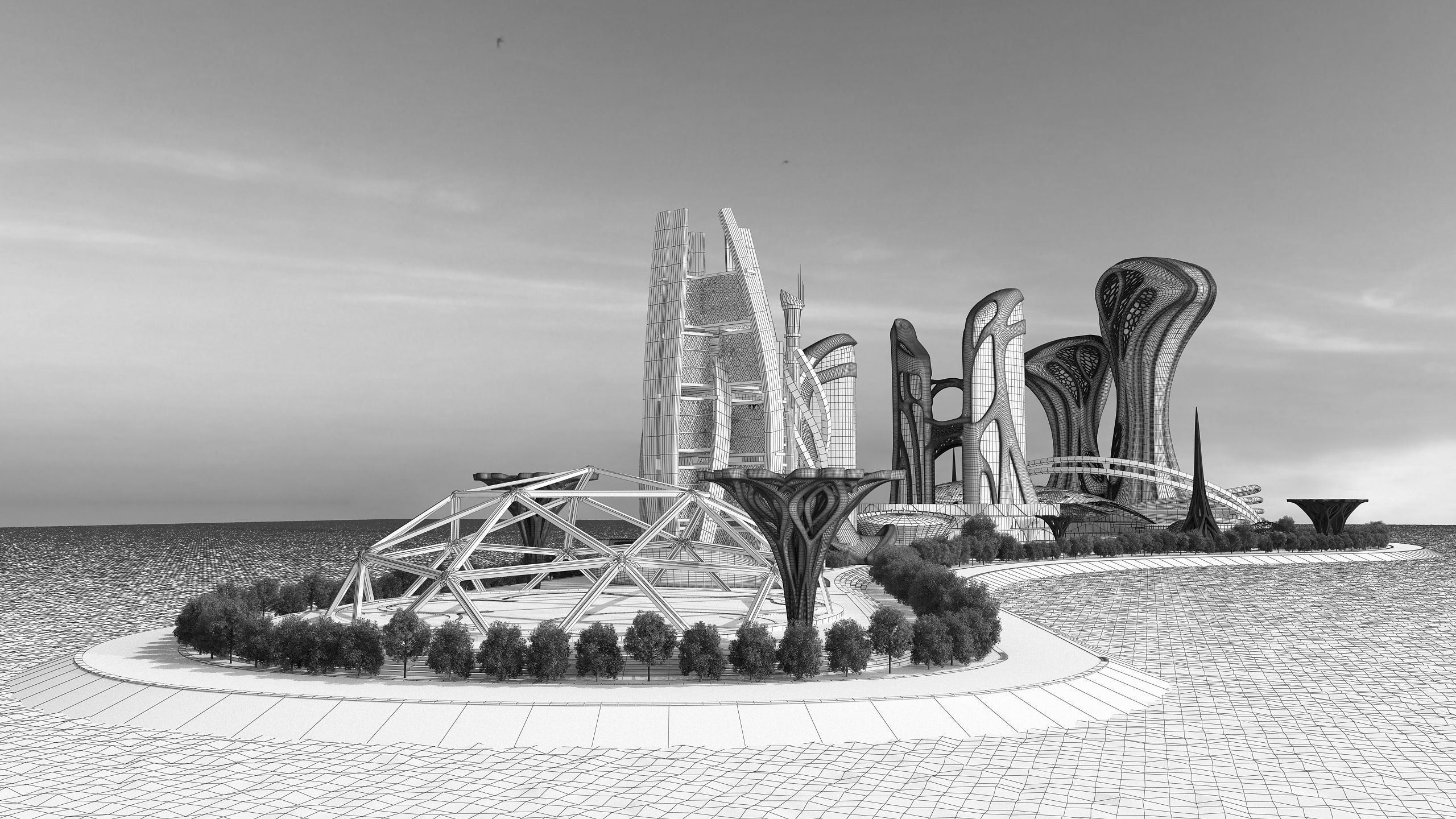 0078 - Future City Island 02 - 2D Drawing - 3D Files 3D model_25