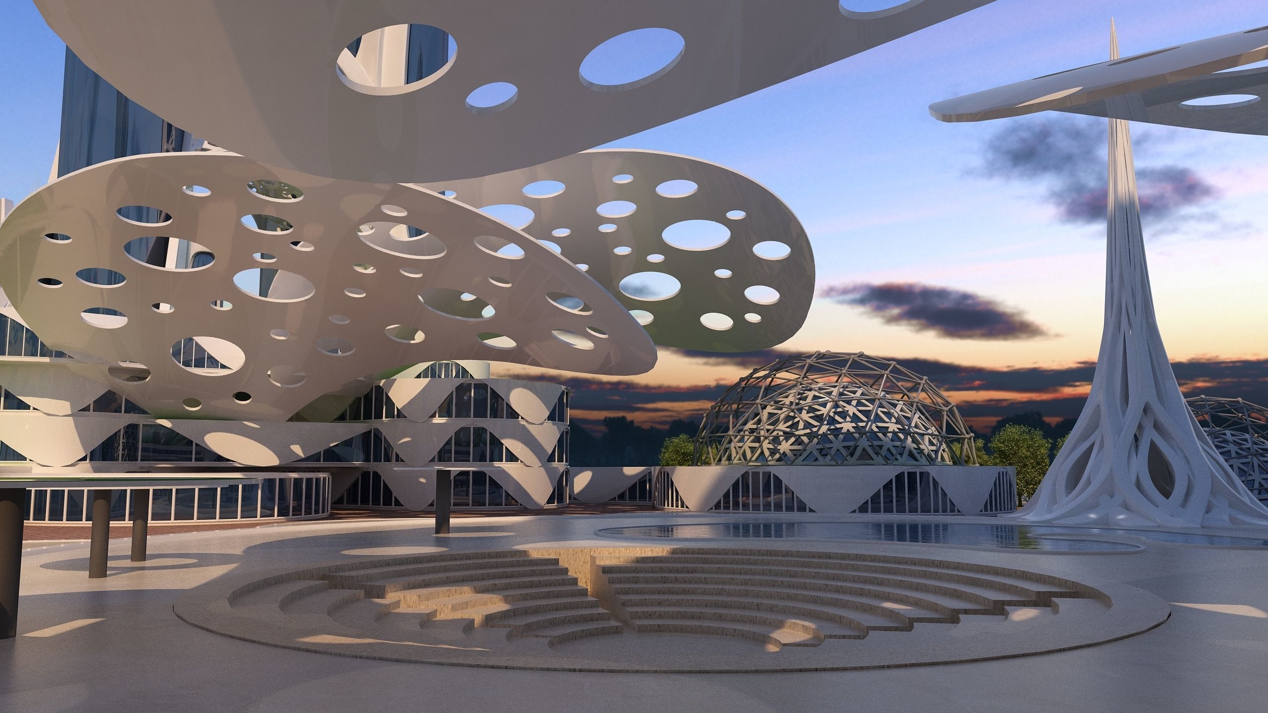 0078 - Future City Island 02 - 2D Drawing - 3D Files 3D model_11