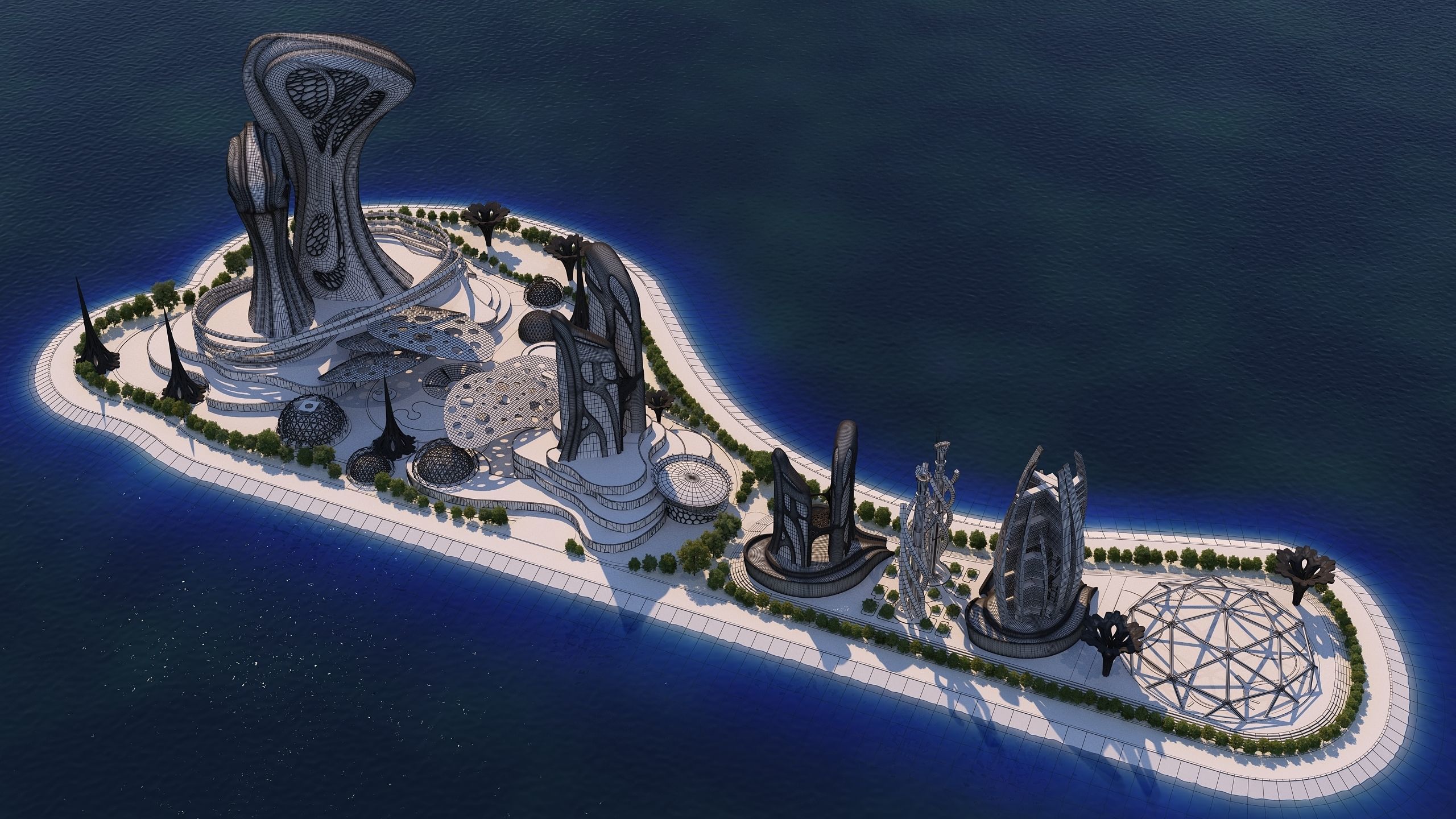 0078 - Future City Island 02 - 2D Drawing - 3D Files 3D model_20