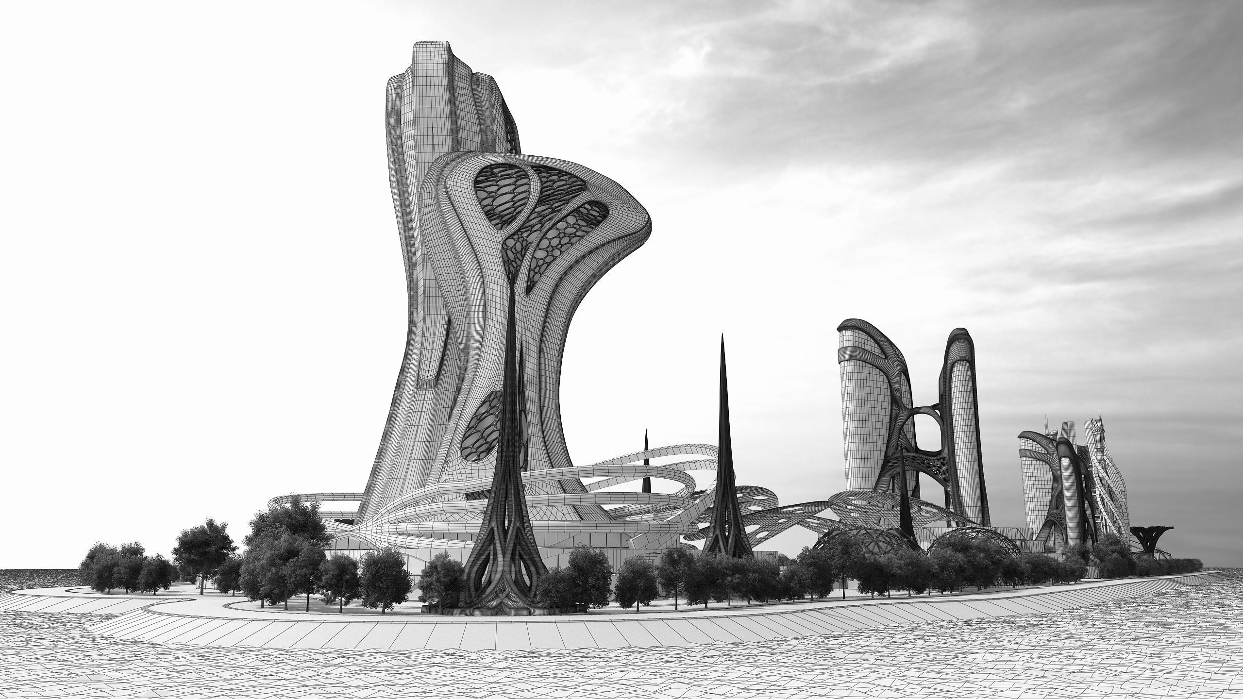 0078 - Future City Island 02 - 2D Drawing - 3D Files 3D model_23