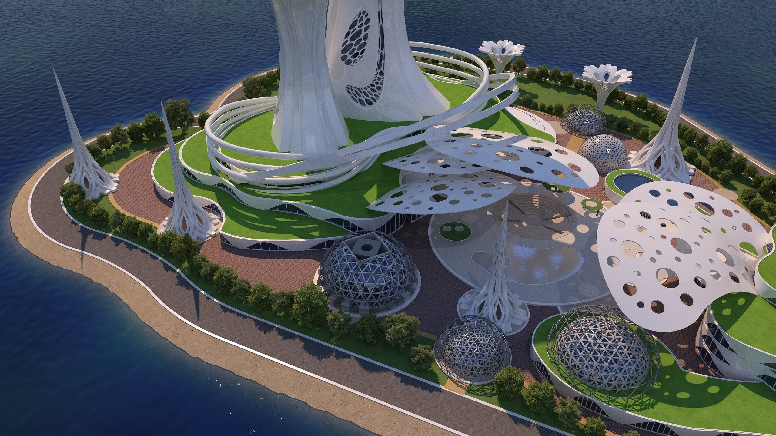 0078 - Future City Island 02 - 2D Drawing - 3D Files 3D model_8