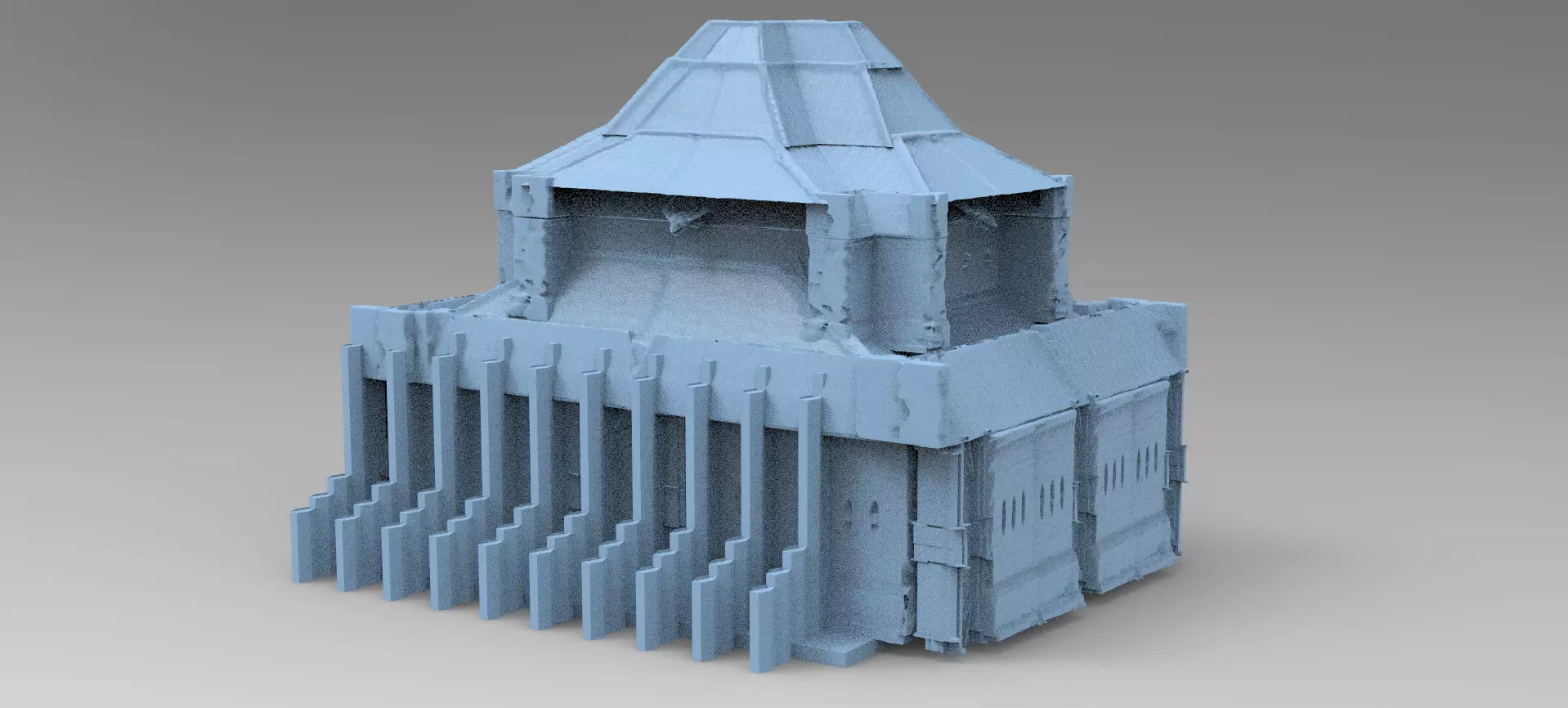 Ancient Elden Irish Cathedral centre 3D model_0