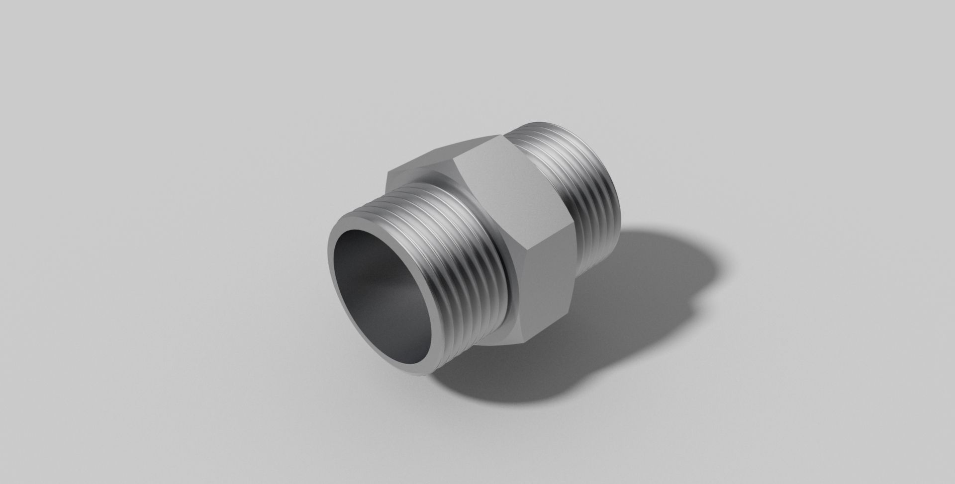 1 Inch BSP male - Hexagon nipple - Autodesk Inventor 3D model_1
