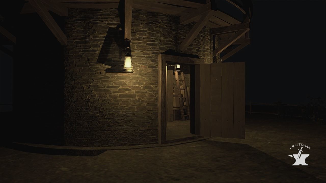 Windmill wooden fence Low-poly 3D model_15