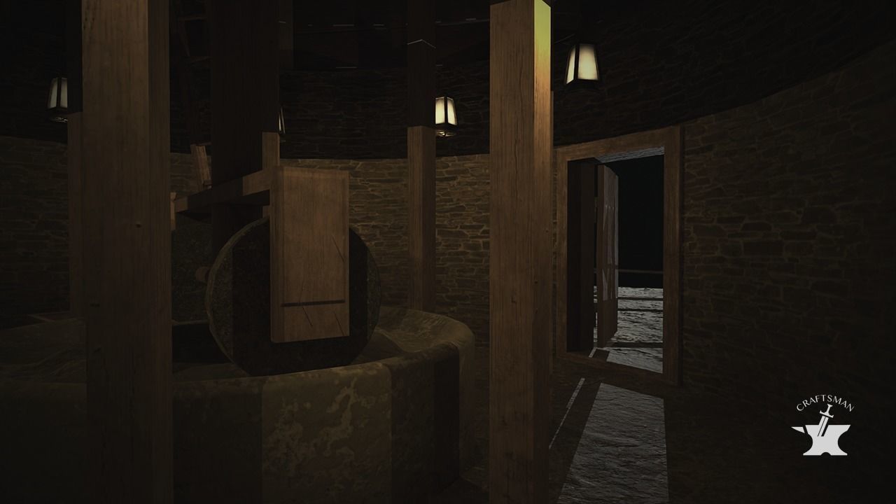 Windmill wooden fence Low-poly 3D model_19