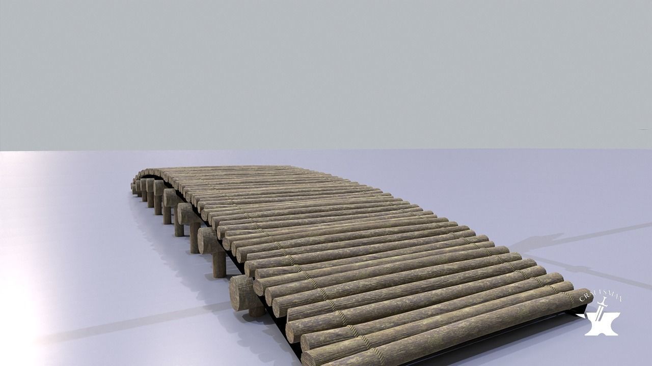 Windmill wooden fence Low-poly 3D model_23