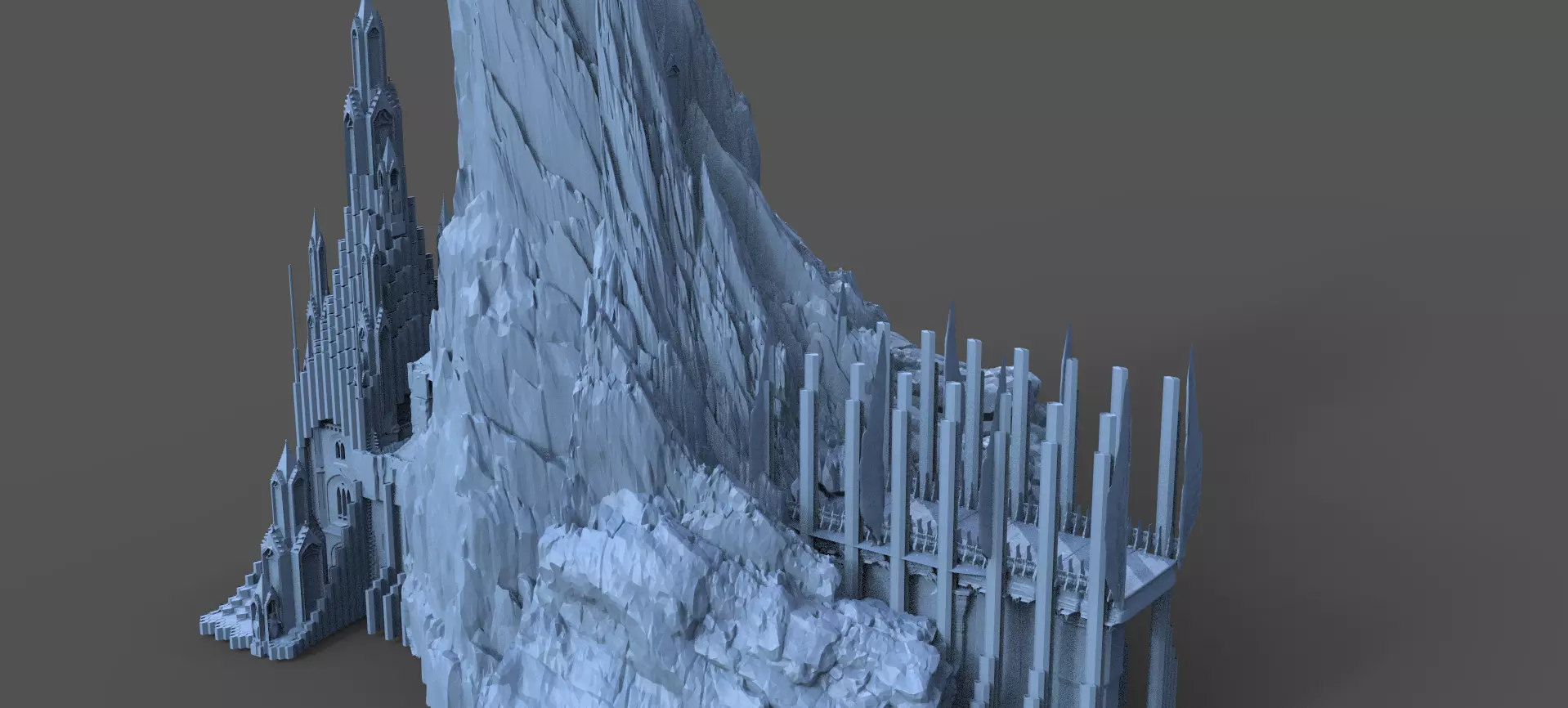 Ancient Elden Irish Cathedral Mountain Castle 3D model_0