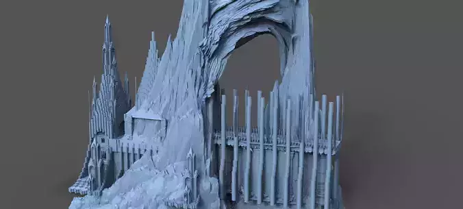 Ancient Elden Irish Cathedral Cliff Towers  3D model