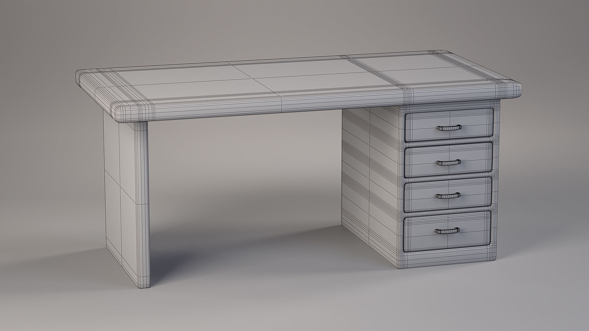 Stylized Office Desk Free 3D model_10