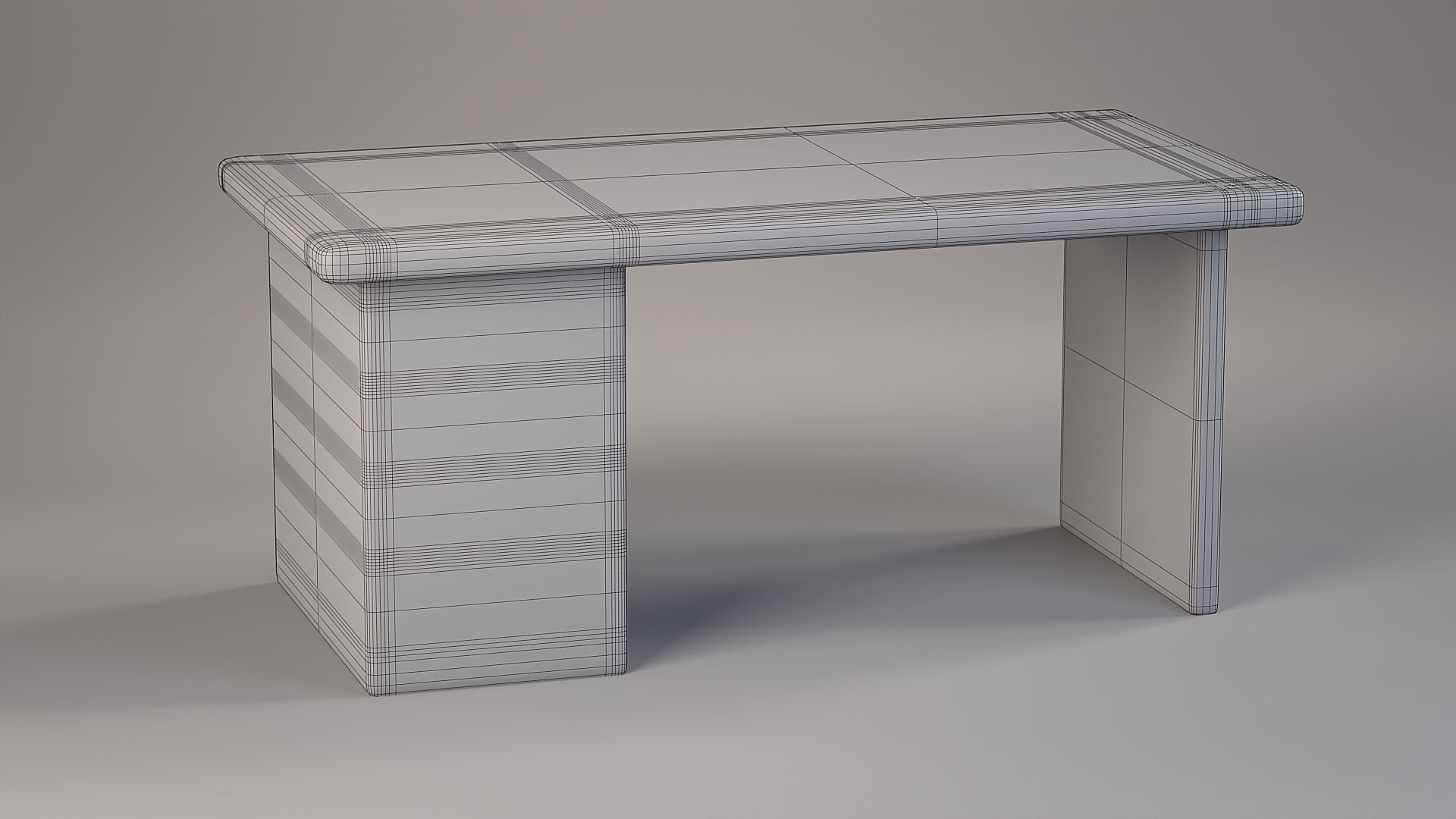 Stylized Office Desk Free 3D model_12