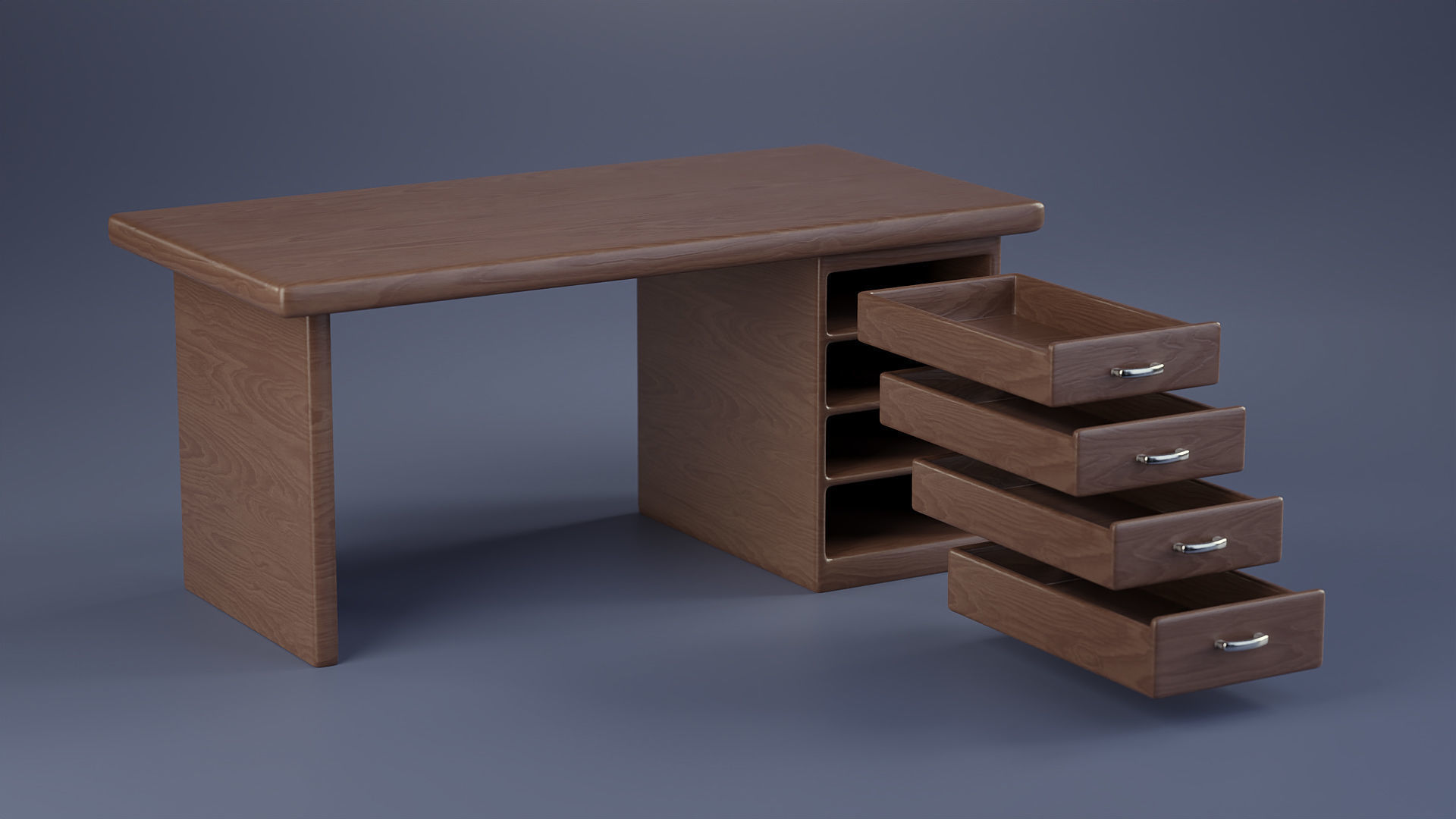 Stylized Office Desk Free 3D model_8