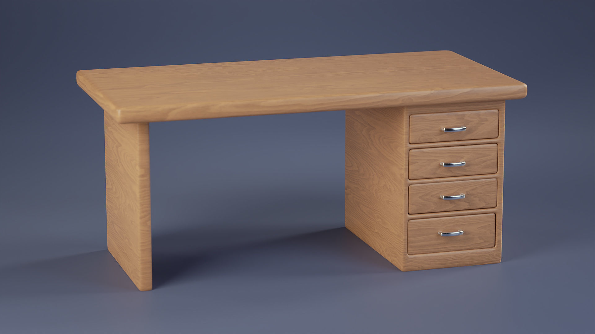 Stylized Office Desk Free 3D model_4