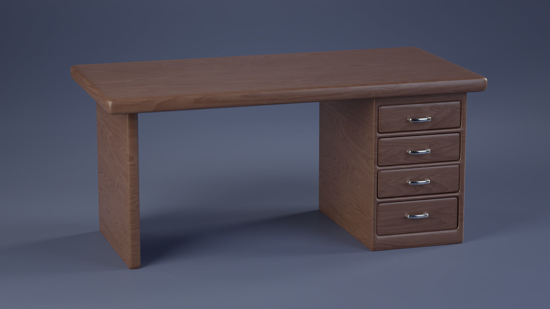 Stylized Office Desk Free 3D model_7