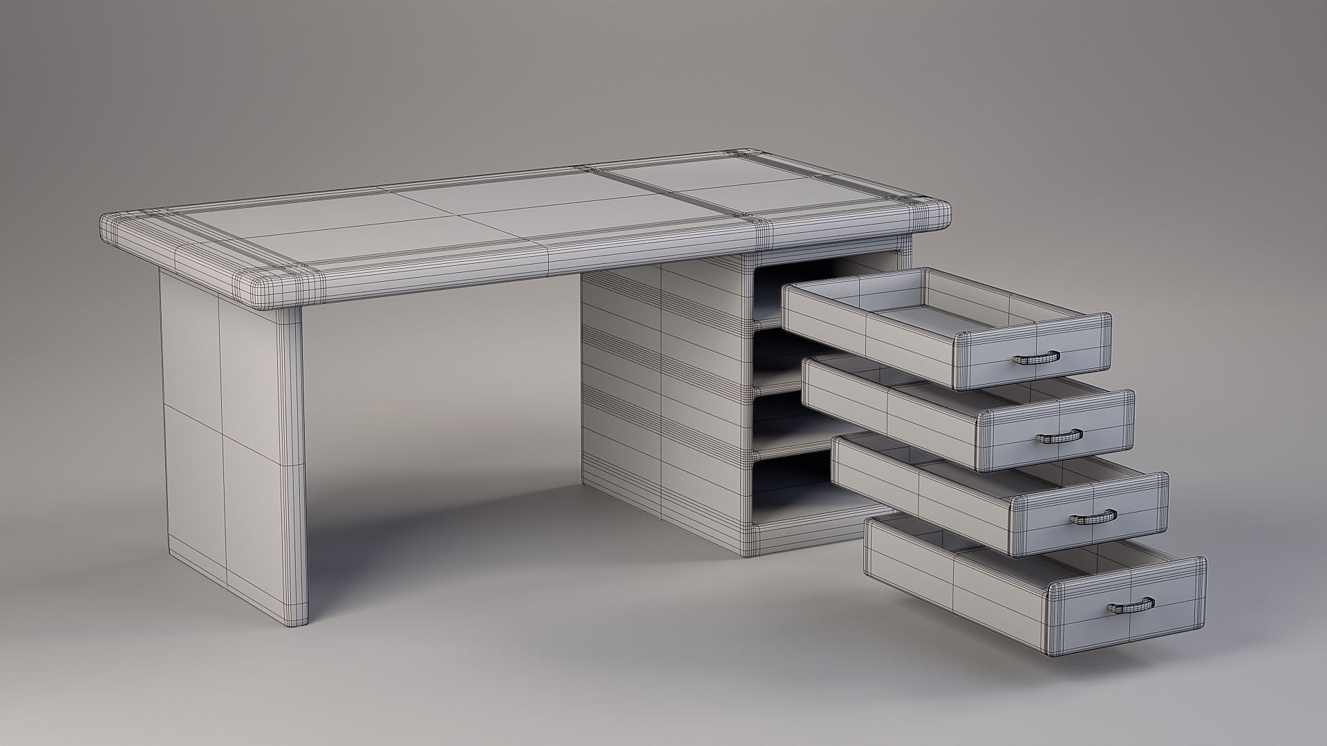 Stylized Office Desk Free 3D model_11