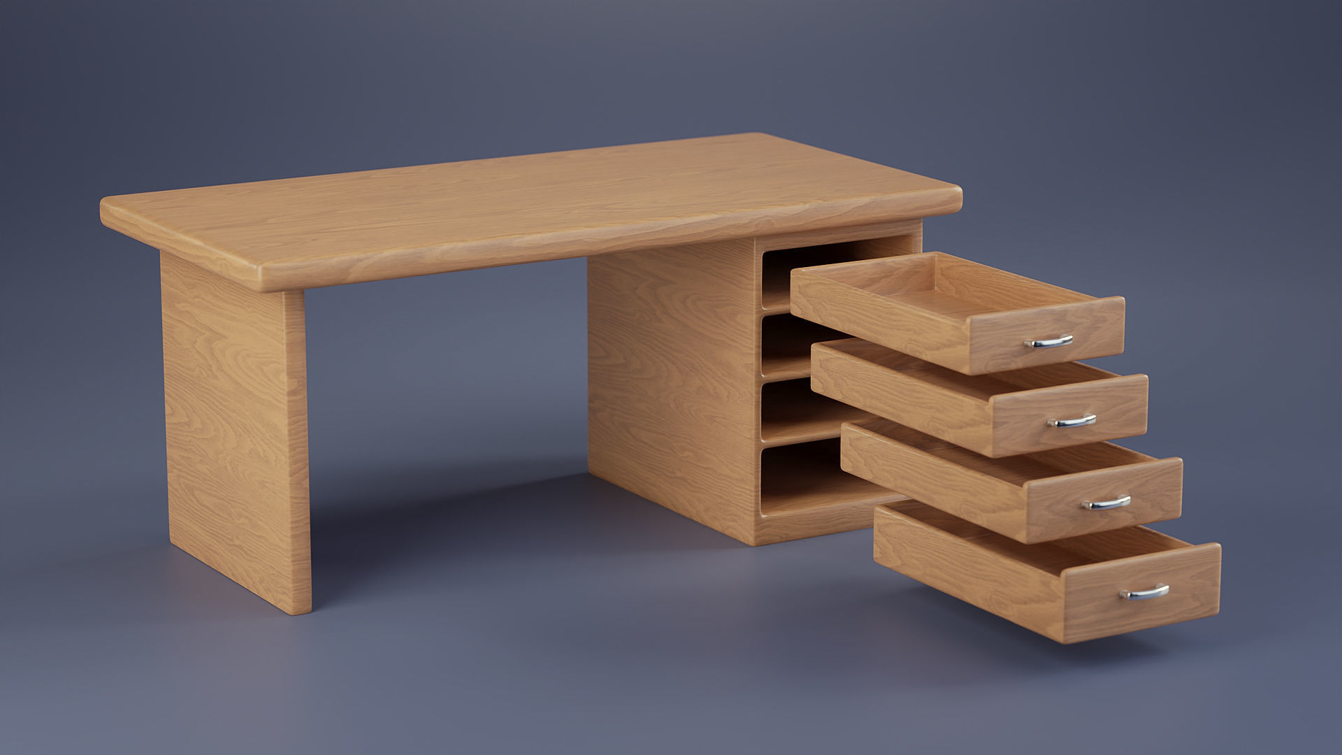 Stylized Office Desk Free 3D model_5