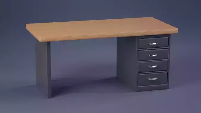 Stylized Office Desk Free 3D model