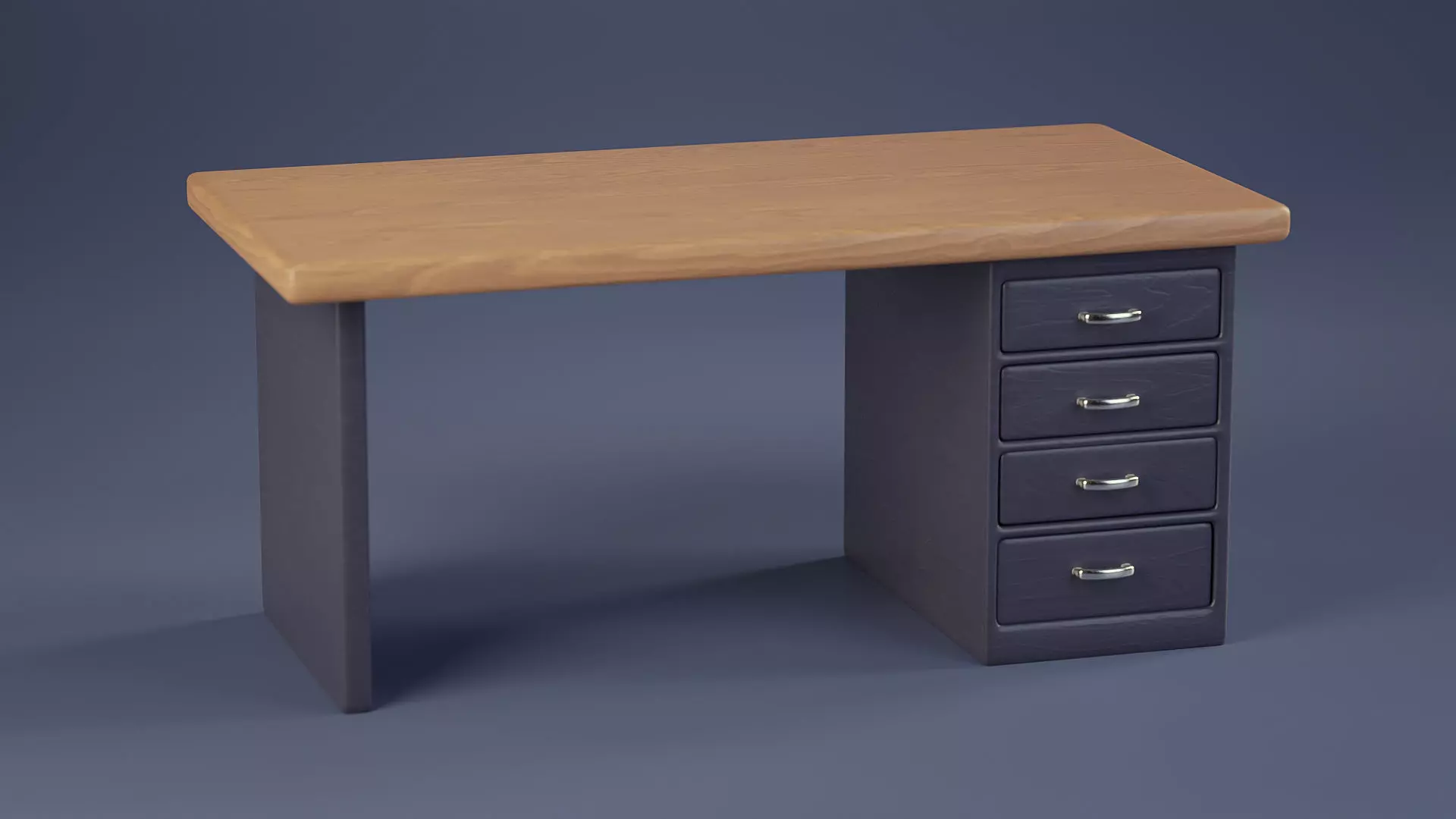 Stylized Office Desk Free 3D model_0