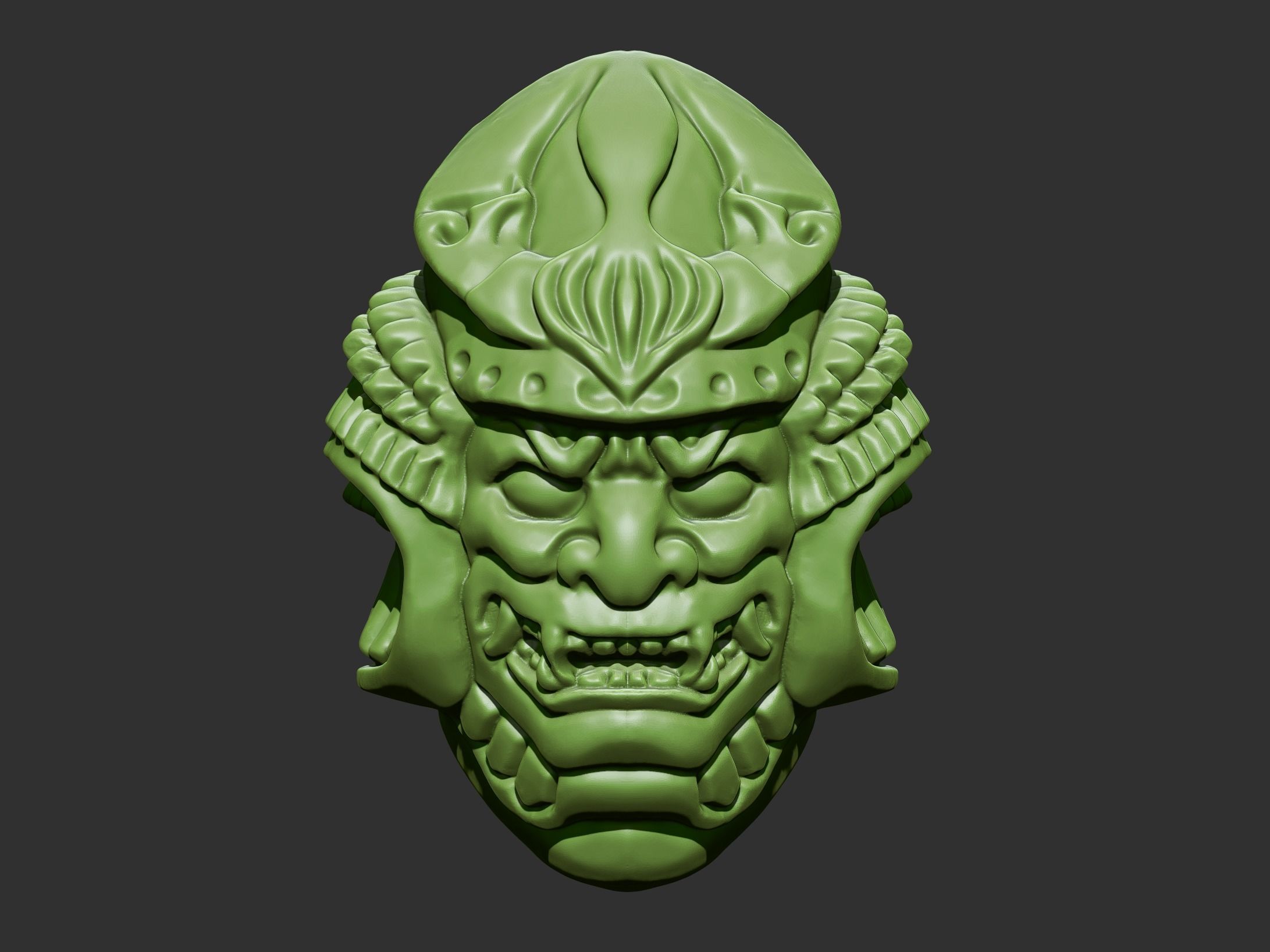 samurai head 3D print model_4