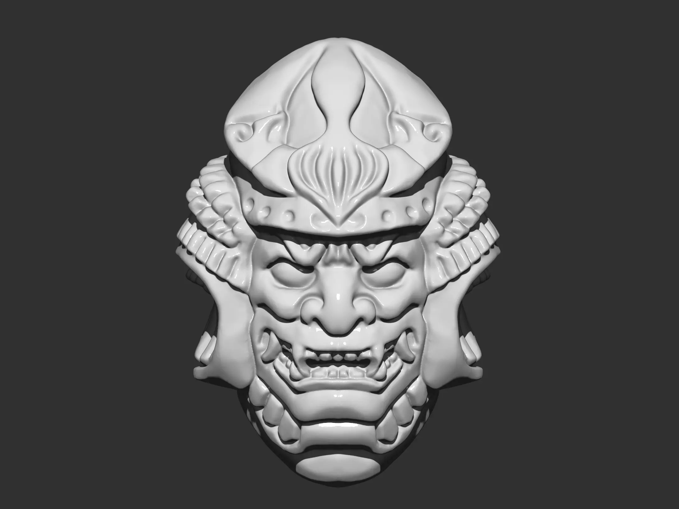 samurai head 3D print model_0