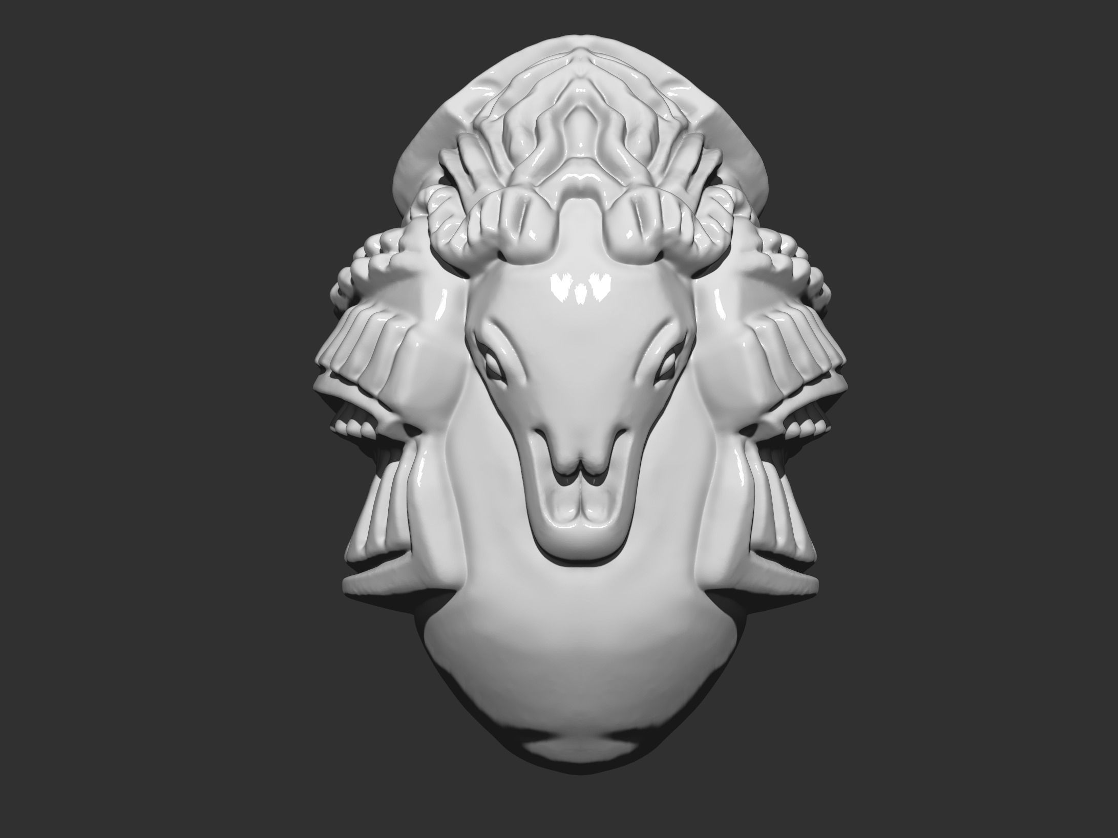 samurai head 3D print model_2