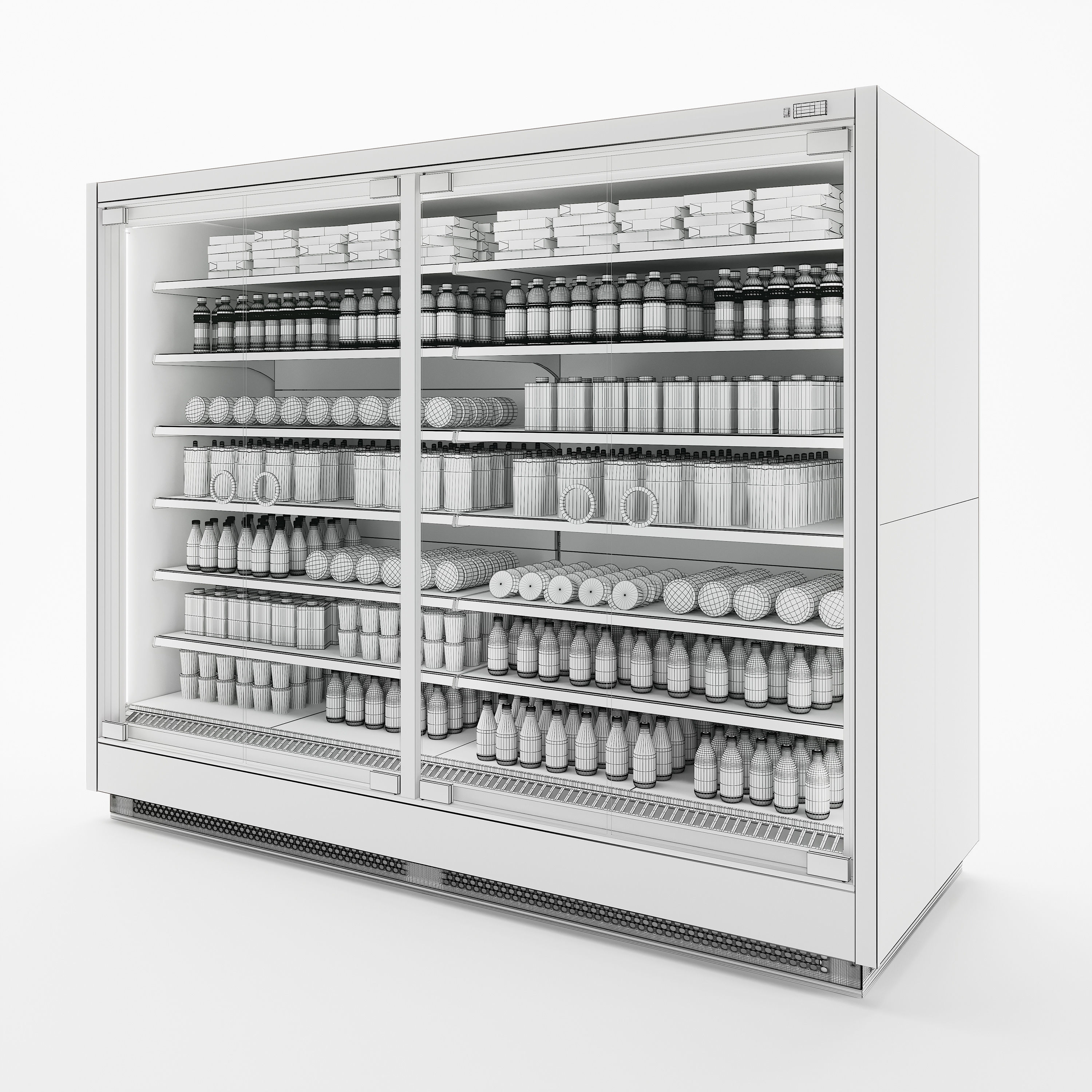 Vertical Glass Door Fridge by Arneg 3D model_4