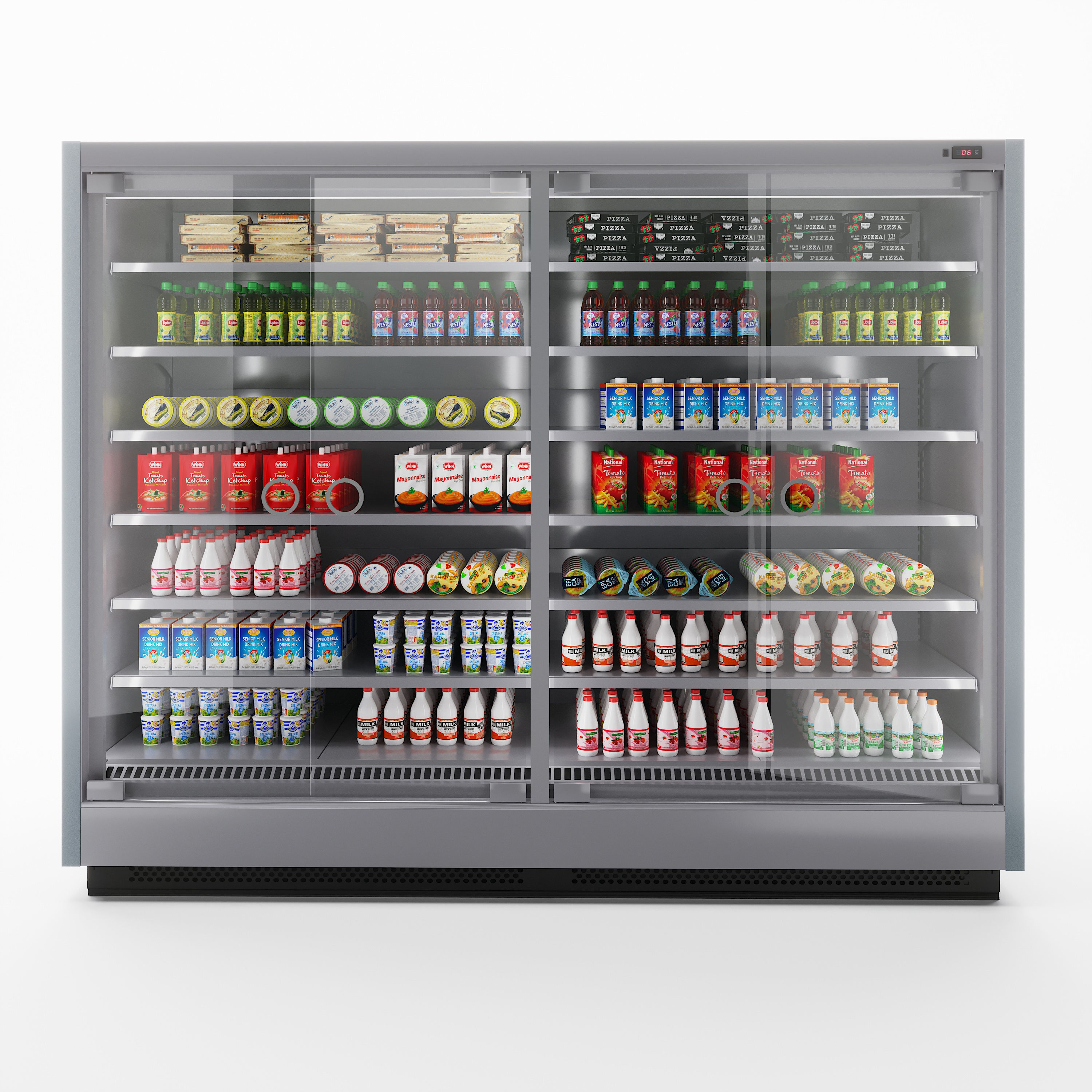 Vertical Glass Door Fridge by Arneg 3D model_2