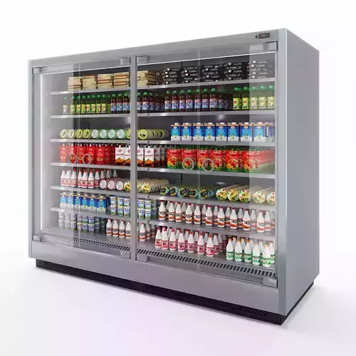 Vertical Glass Door Fridge by Arneg 3D model