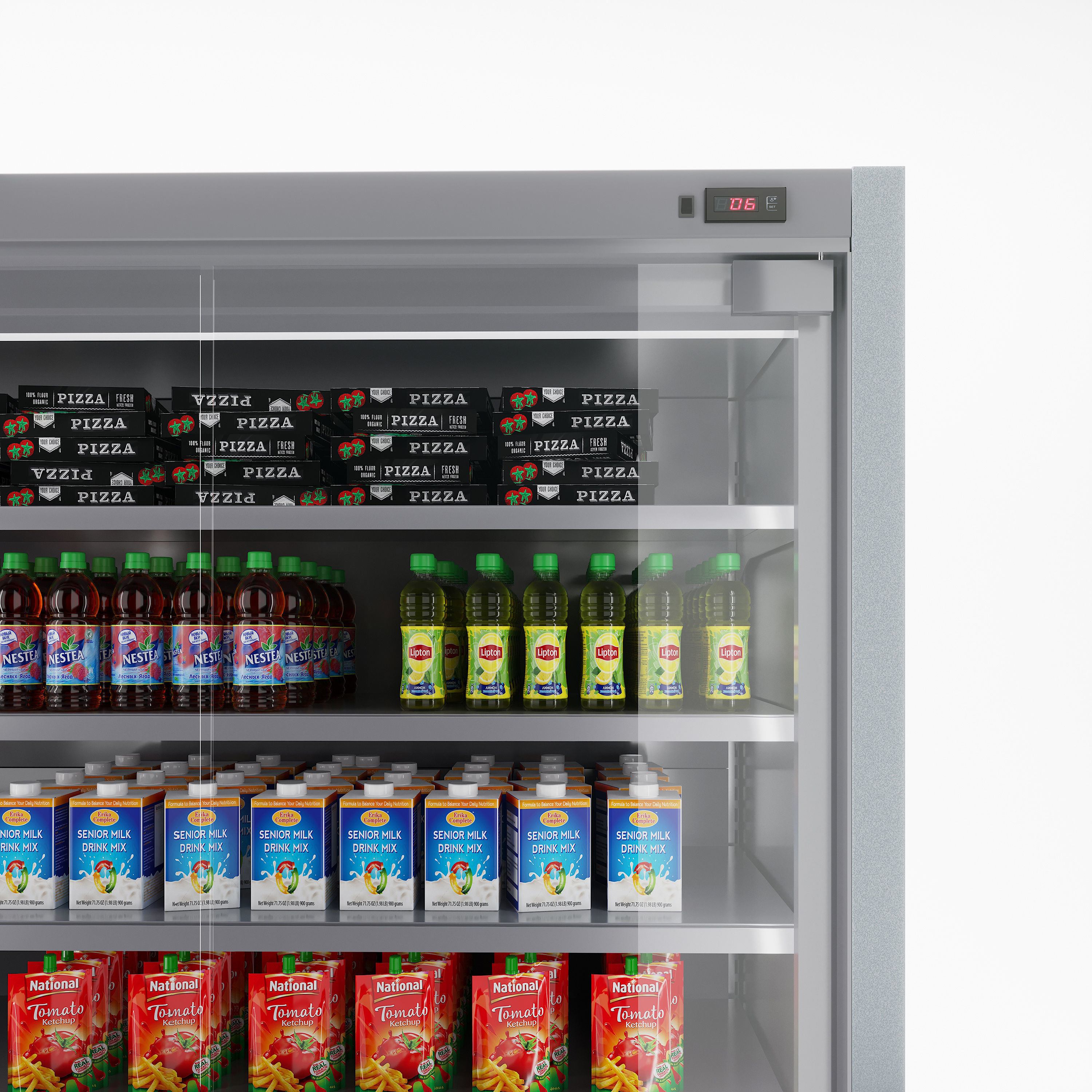 Vertical Glass Door Fridge by Arneg 3D model_1