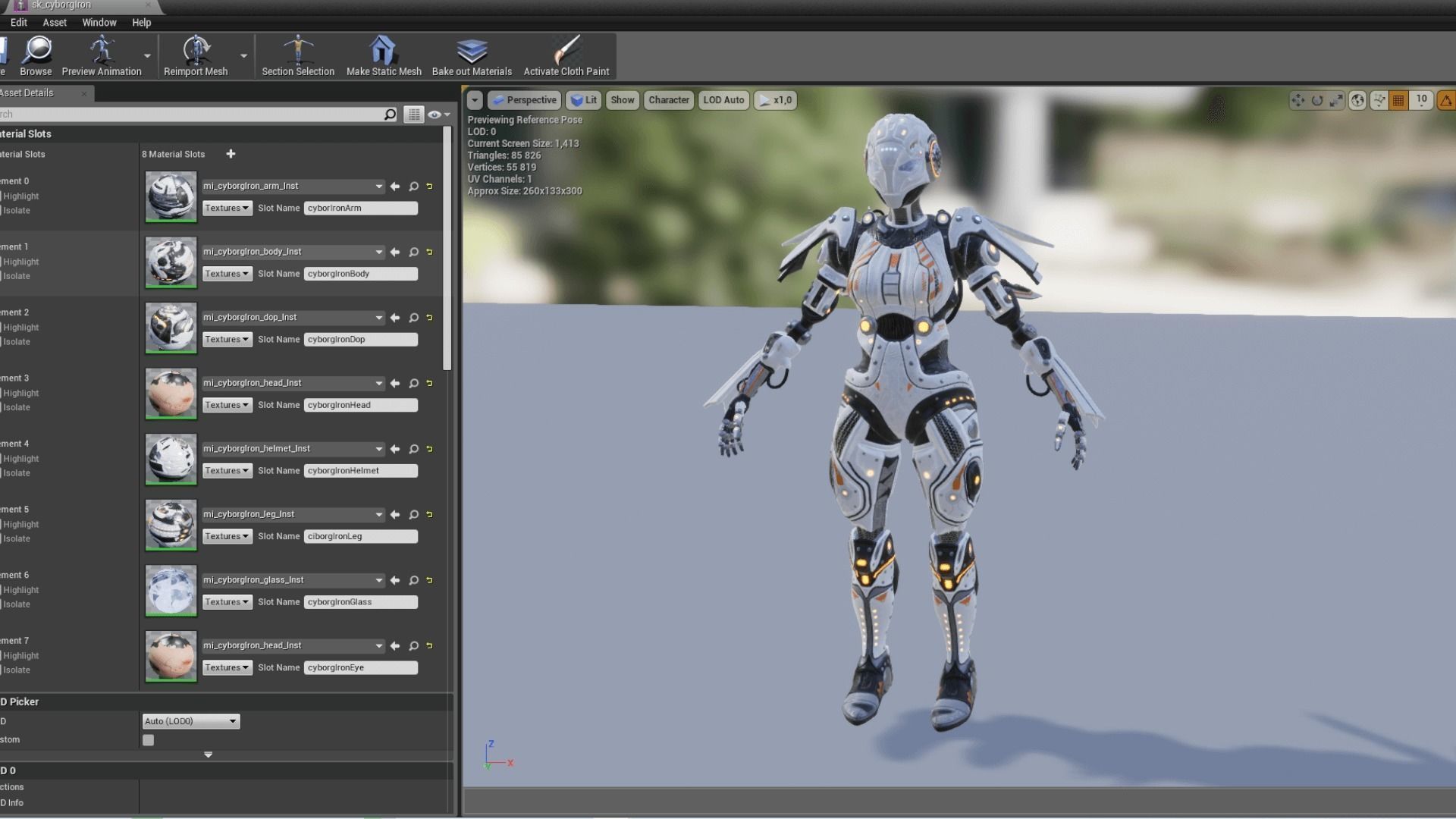 Cyborg Iron Low-poly 3D model_17