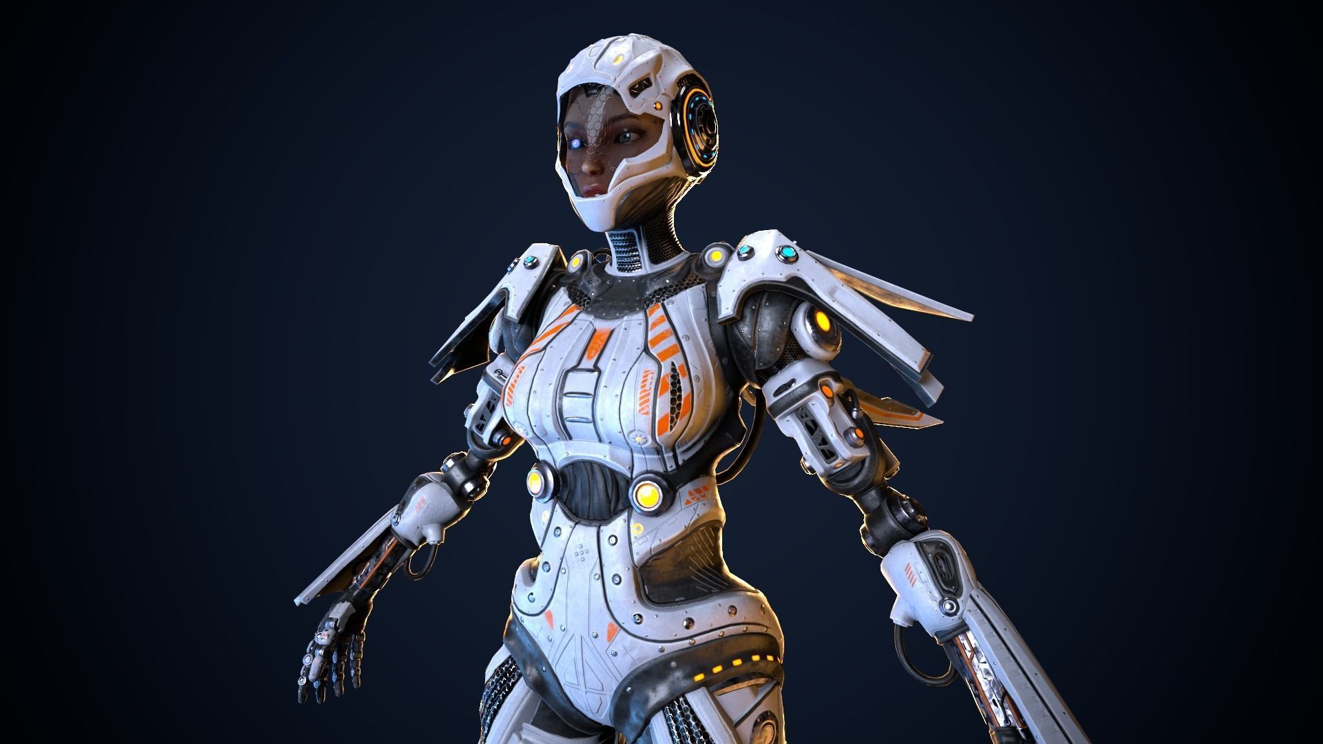 Cyborg Iron Low-poly 3D model_3