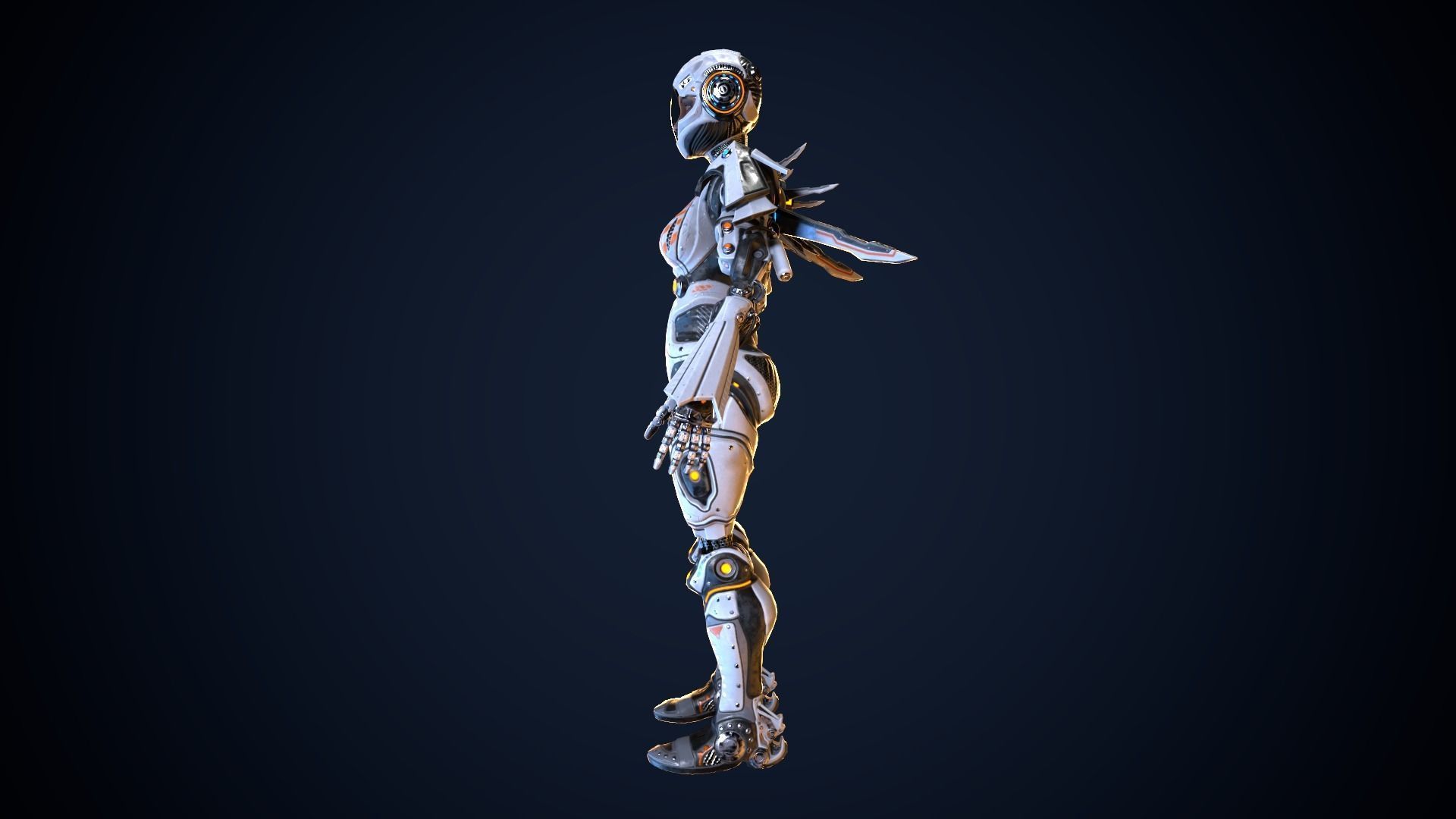 Cyborg Iron Low-poly 3D model_8