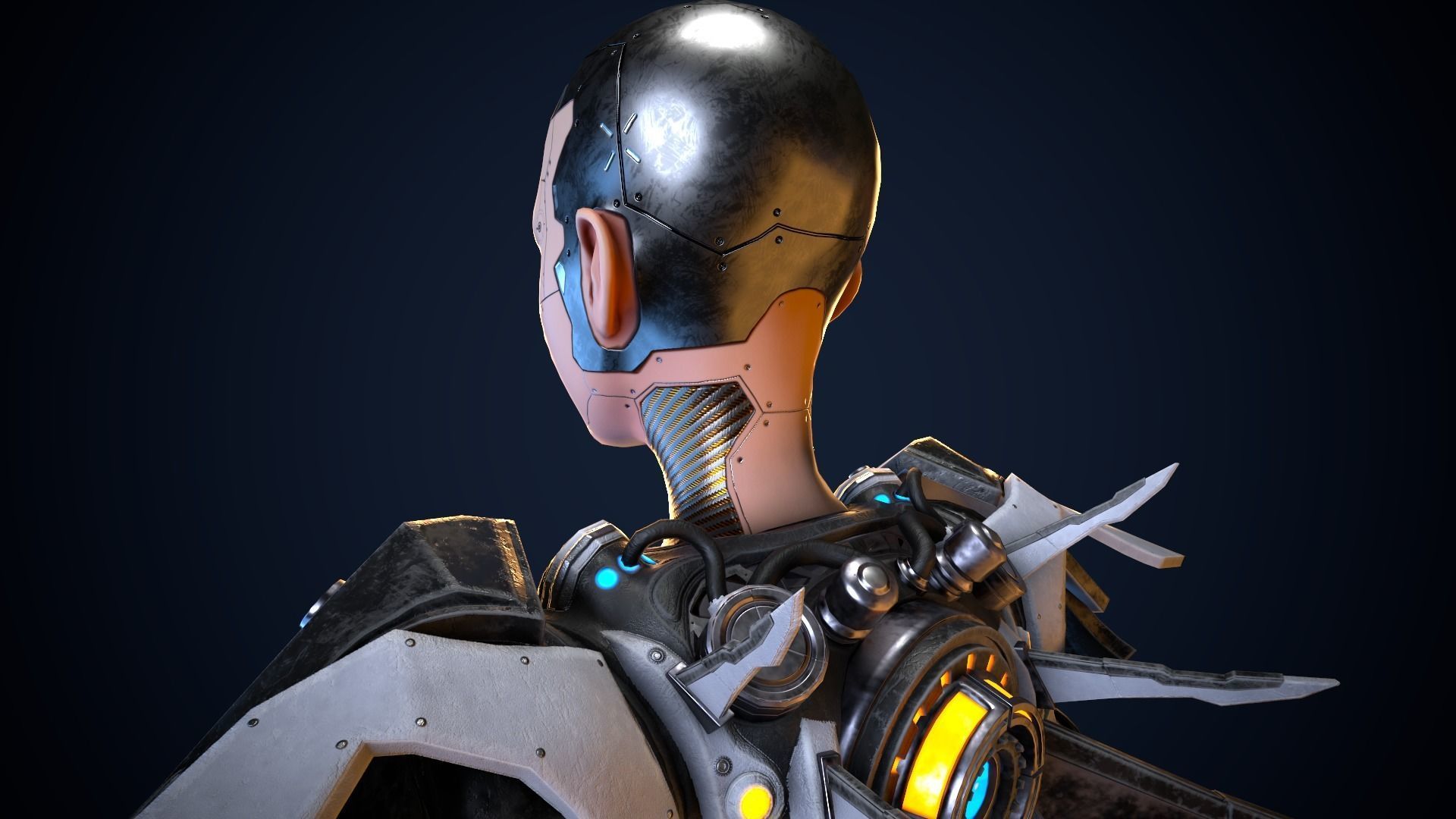 Cyborg Iron Low-poly 3D model_15