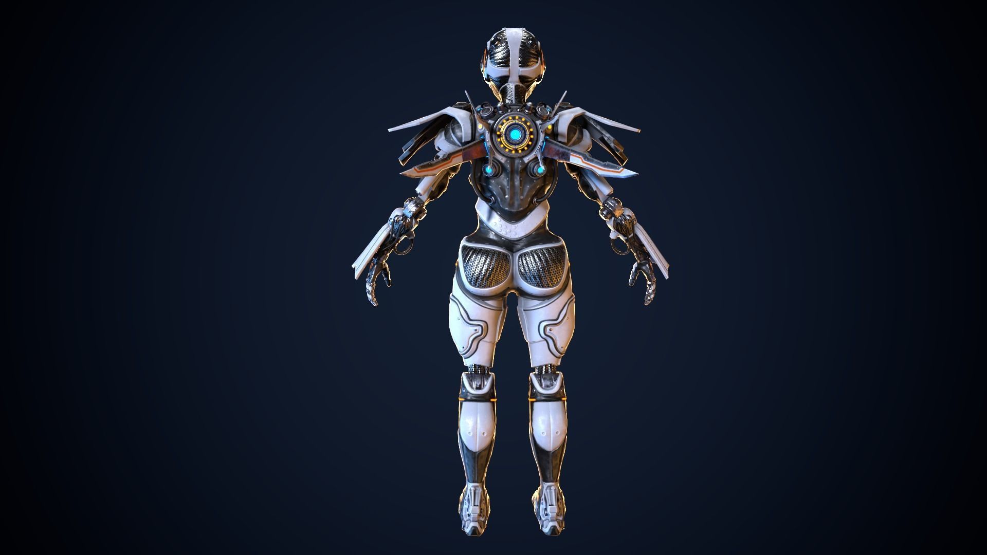 Cyborg Iron Low-poly 3D model_9
