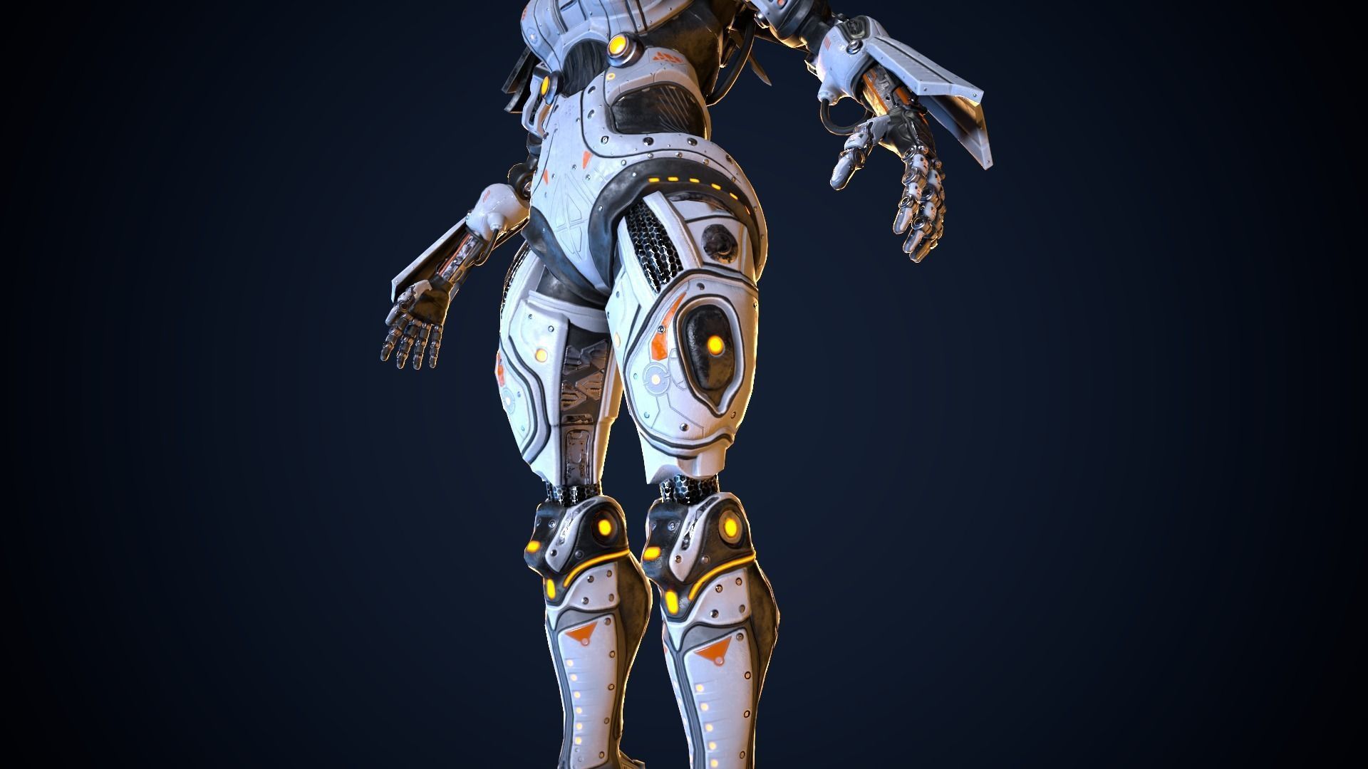 Cyborg Iron Low-poly 3D model_5