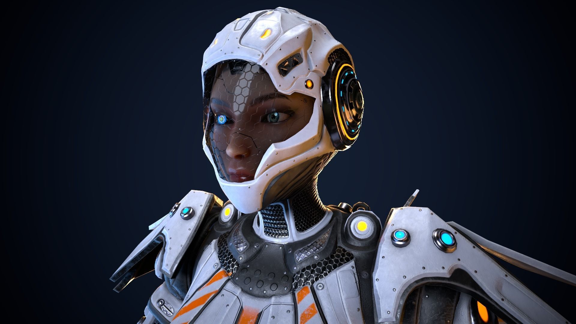 Cyborg Iron Low-poly 3D model_11