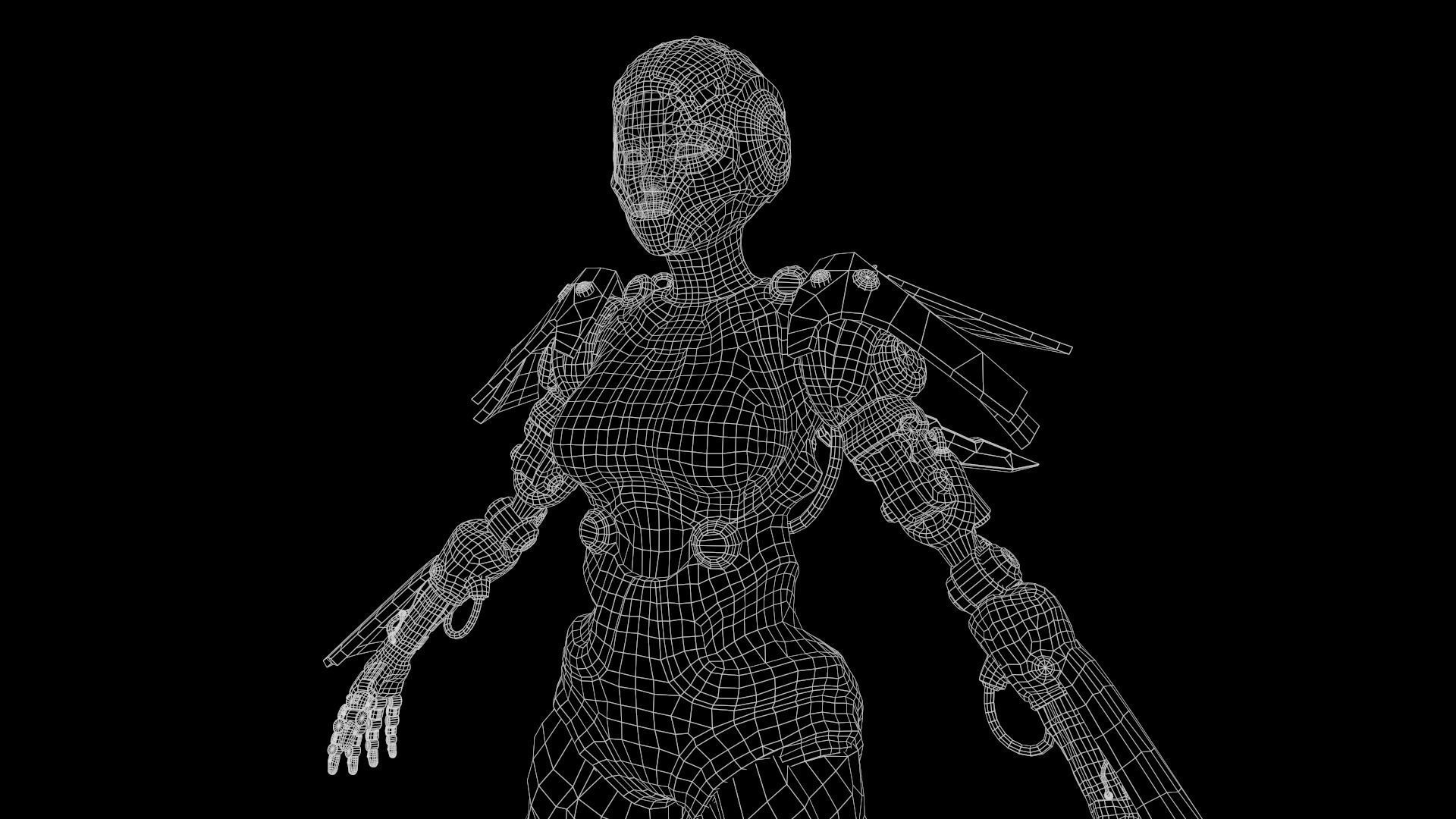Cyborg Iron Low-poly 3D model_26
