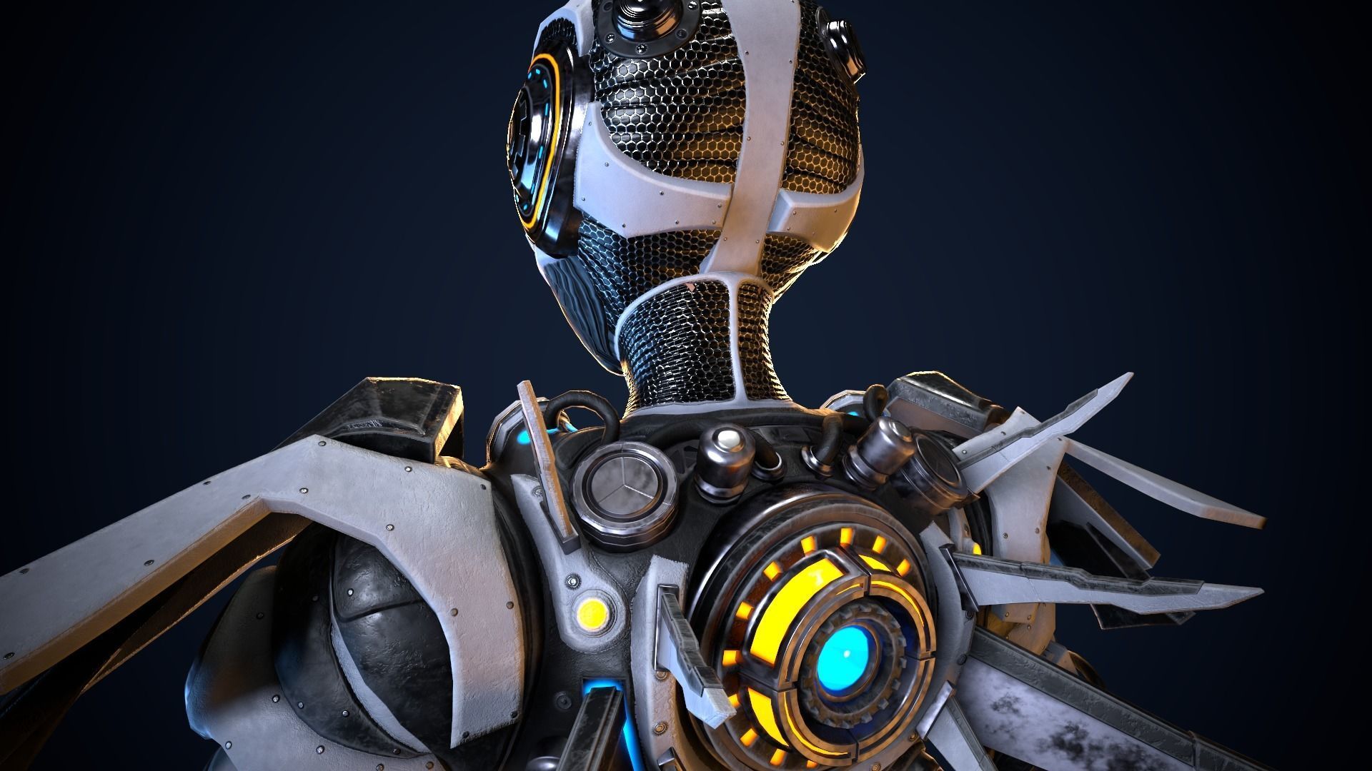 Cyborg Iron Low-poly 3D model_14