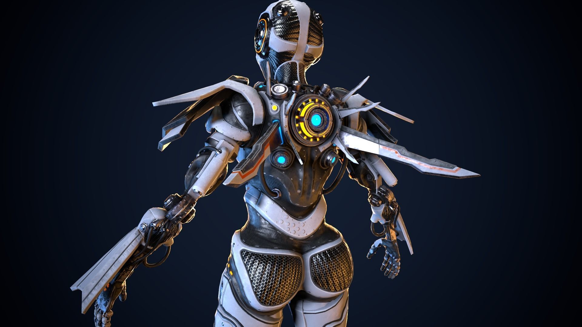 Cyborg Iron Low-poly 3D model_4