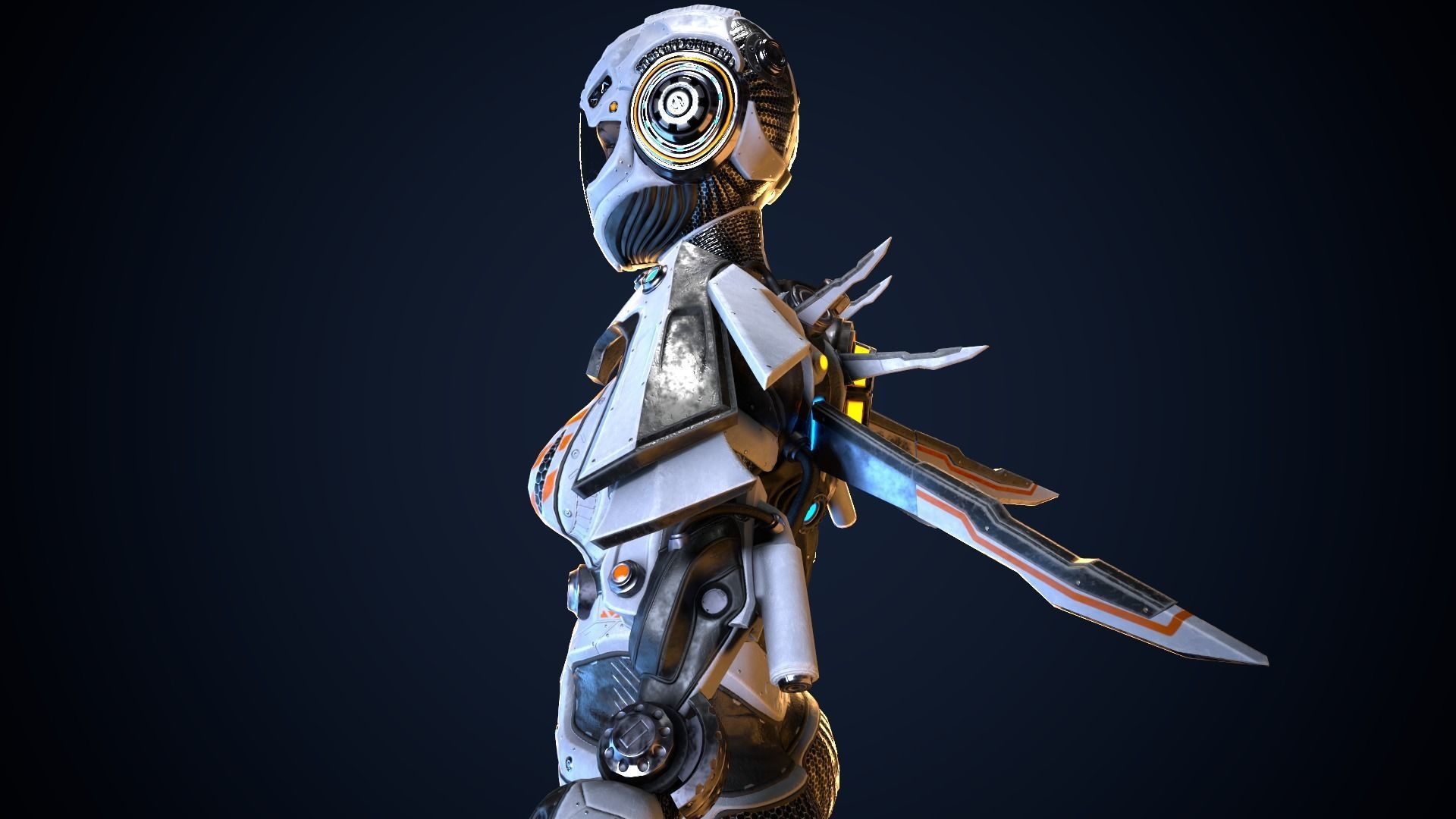 Cyborg Iron Low-poly 3D model_10